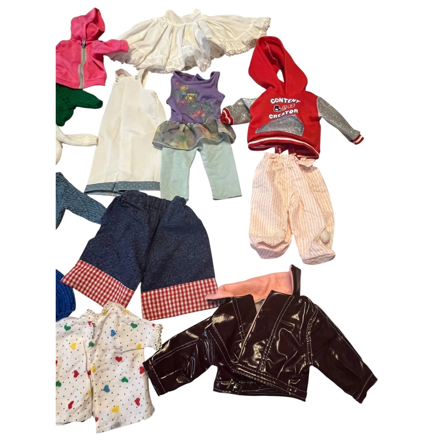 Vintage Teddy Bear Doll Clothes Lot Mixed Outfits Sweaters Hoodies Dresses Pants