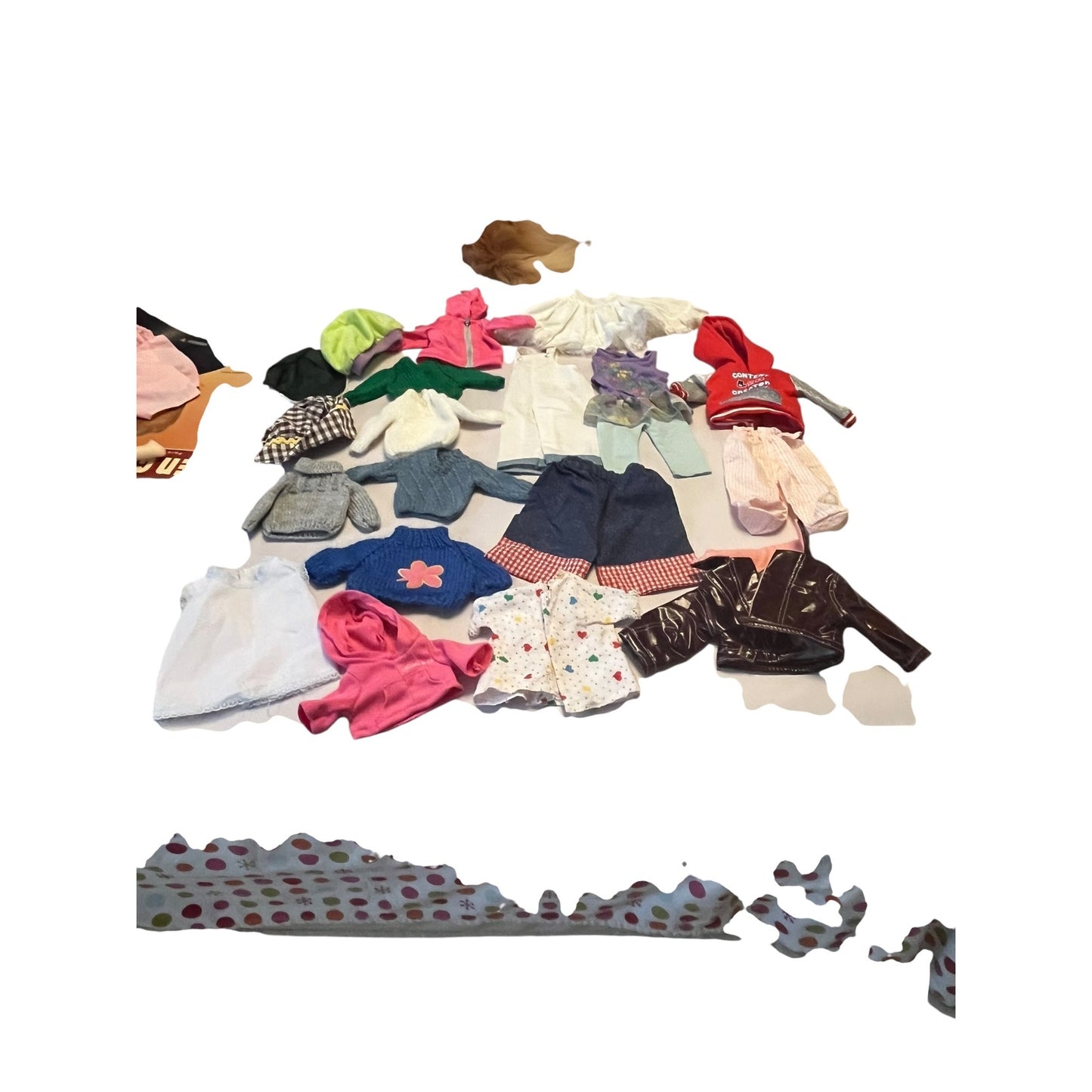 Vintage Teddy Bear Doll Clothes Lot Mixed Outfits Sweaters Hoodies Dresses Pants