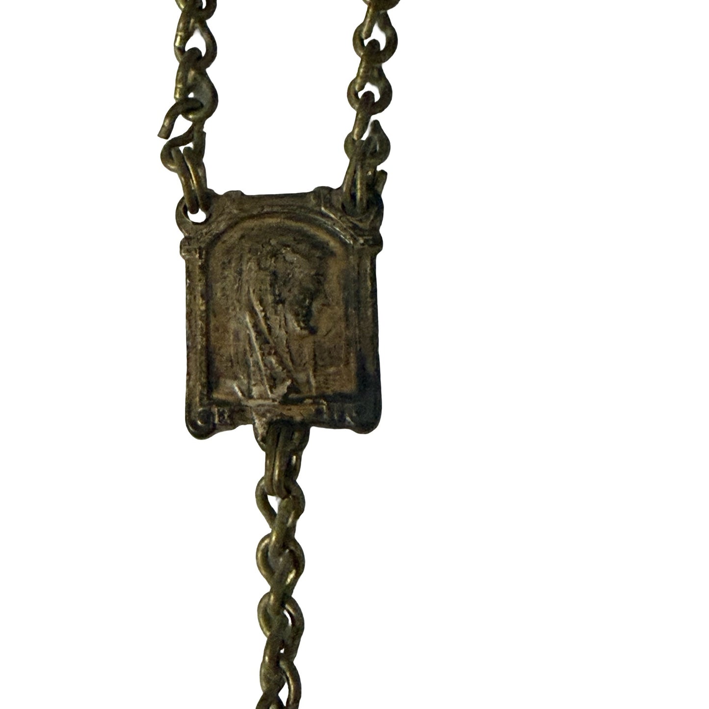 Vintage French Lourdes Wood Rosary Necklace Catholic Crucifix Religious Prayer Beads