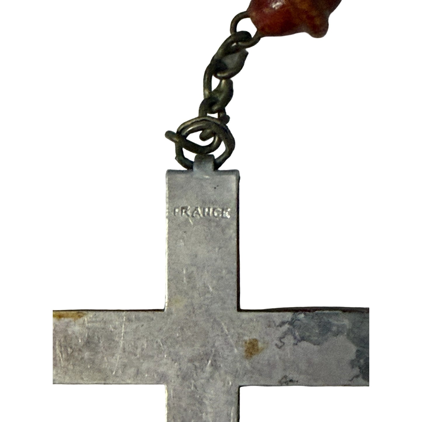 Vintage French Lourdes Wood Rosary Necklace Catholic Crucifix Religious Prayer Beads