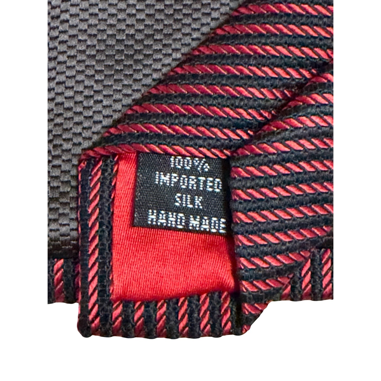 Oscar de la Renta Oscar Red Black Striped Silk Necktie New With Tag