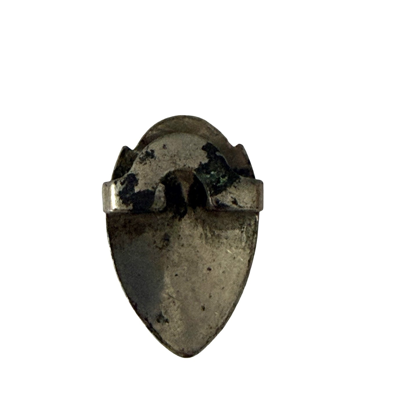 Vintage Silver Tone Shield Button Cover Ornate Monogram Heraldic Clothing Accessory