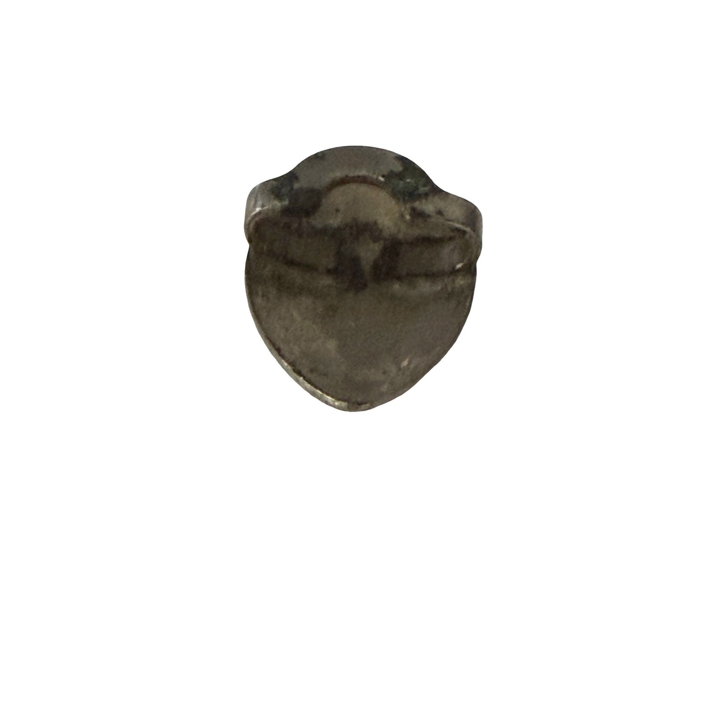 Vintage Silver Tone Shield Button Cover Ornate Monogram Heraldic Clothing Accessory