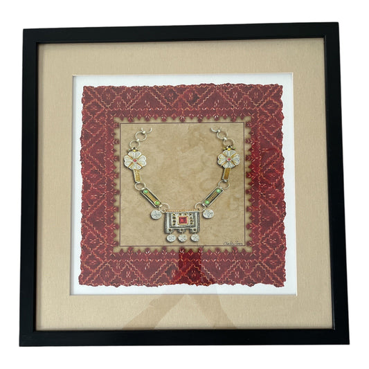 Chariklia Zarris Framed Art Print – Ethnic Style Necklace Design – 21.5”