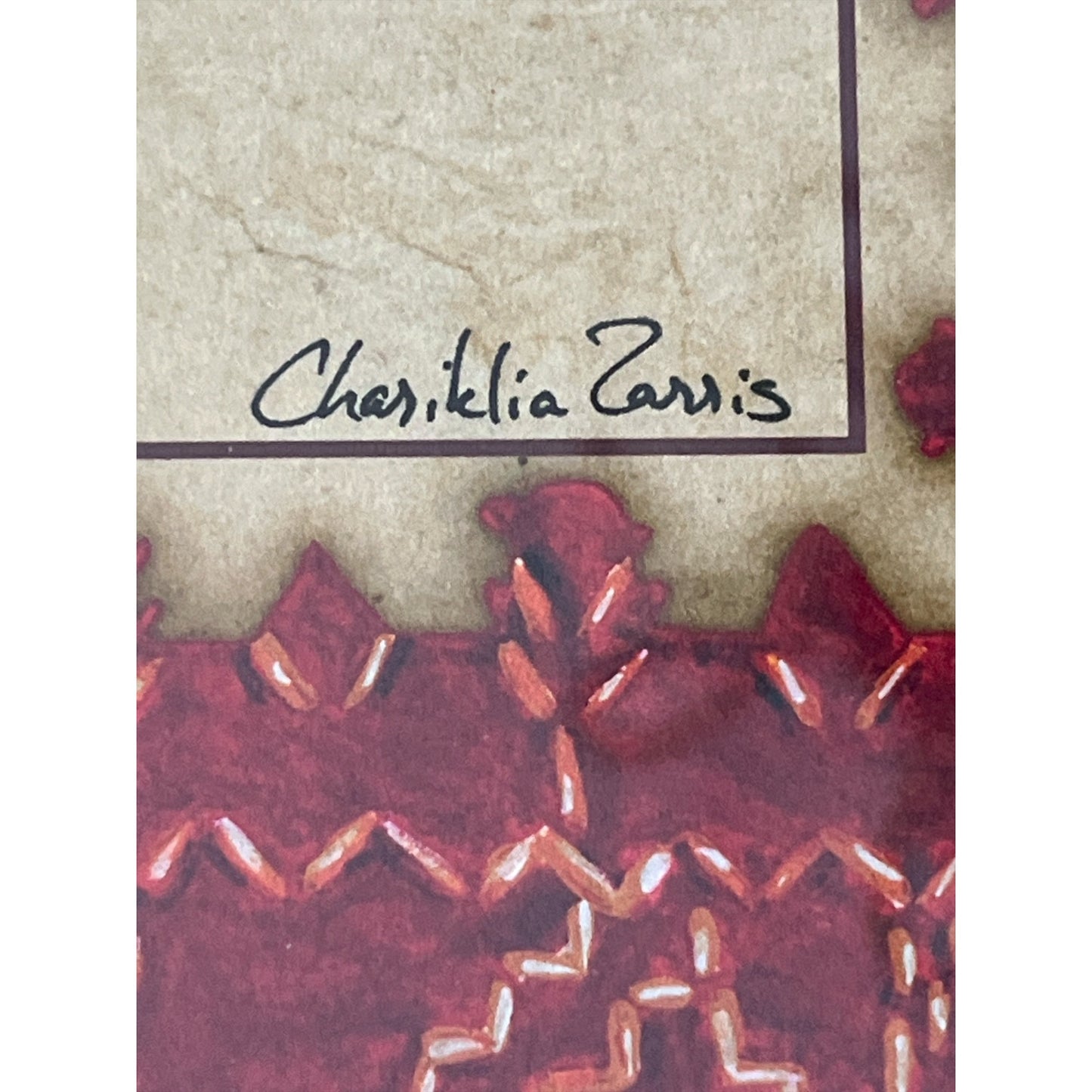 Chariklia Zarris Framed Art Print – Ethnic Style Necklace Design – 21.5”