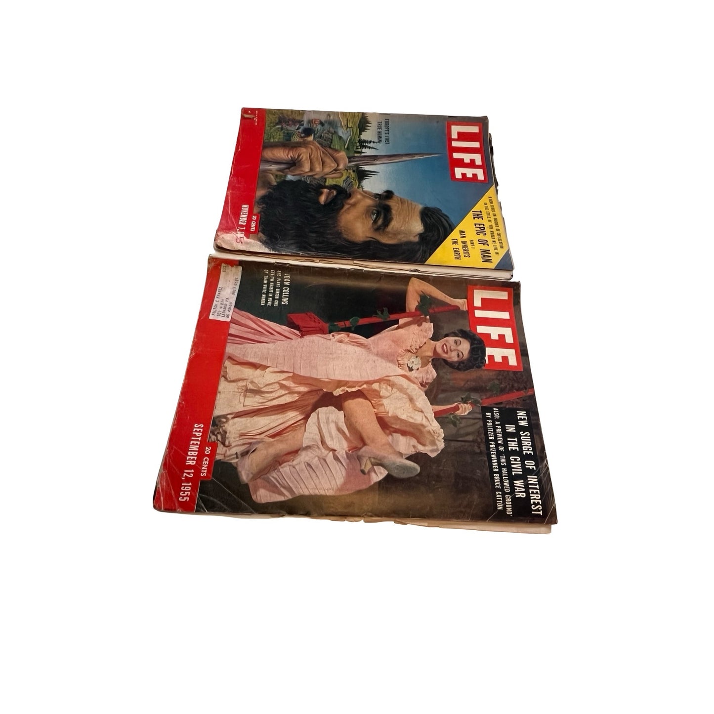 Vintage Life Magazine Lot 1955 Epic of Man Mid Century Ads Sept 12 Nov 7 Coca Cola Marlboro