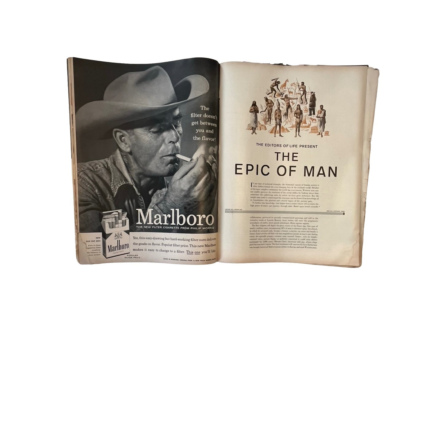 Vintage Life Magazine Lot 1955 Epic of Man Mid Century Ads Sept 12 Nov 7 Coca Cola Marlboro