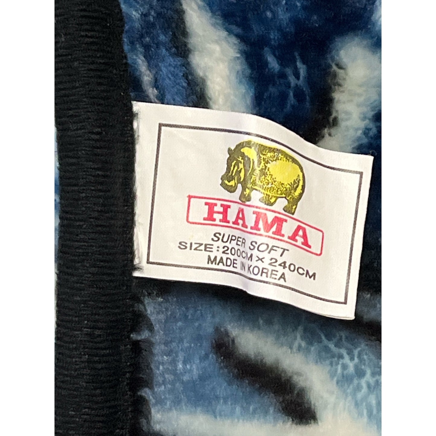 Vintage HAMA Wolf Blanket Made in Korea Super Soft Acrylic Large Throw