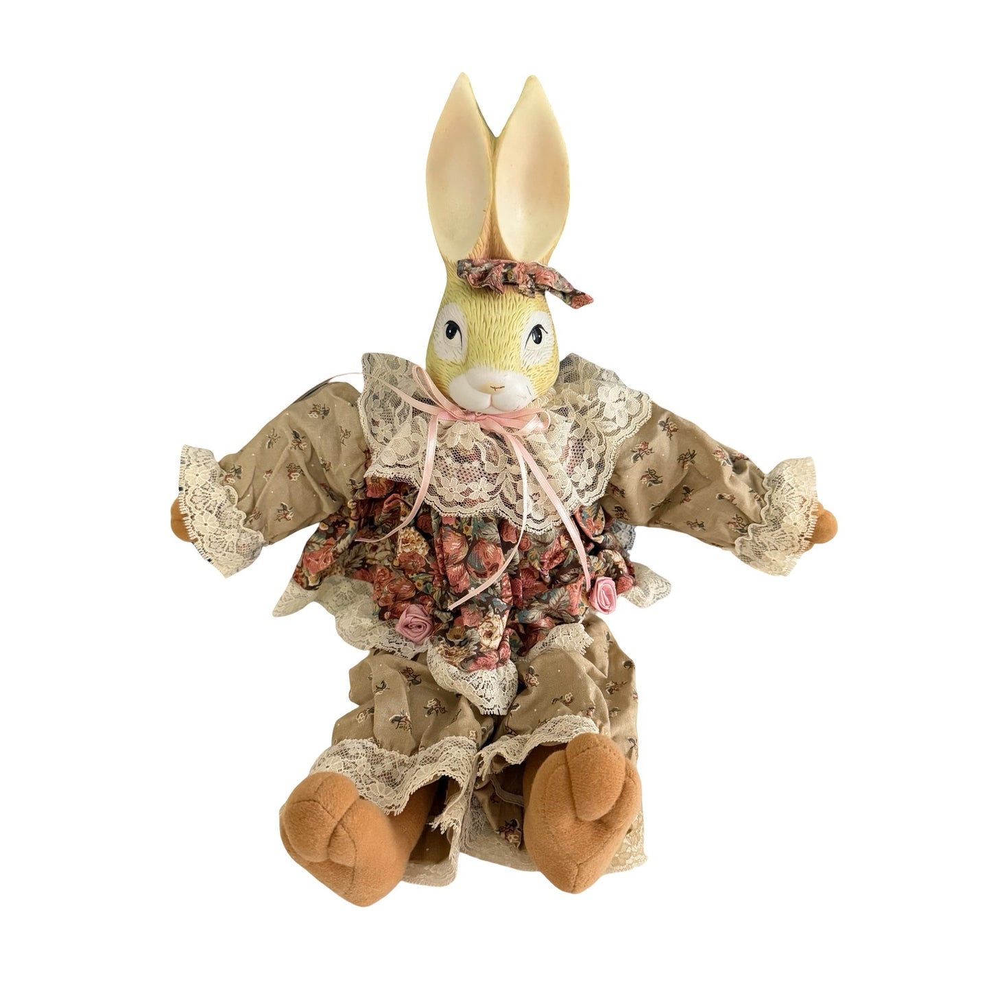 House of Lloyd Wendy Wabbit Bunny Rabbit Plush Doll Lace Floral Victorian Easter Decor 1993