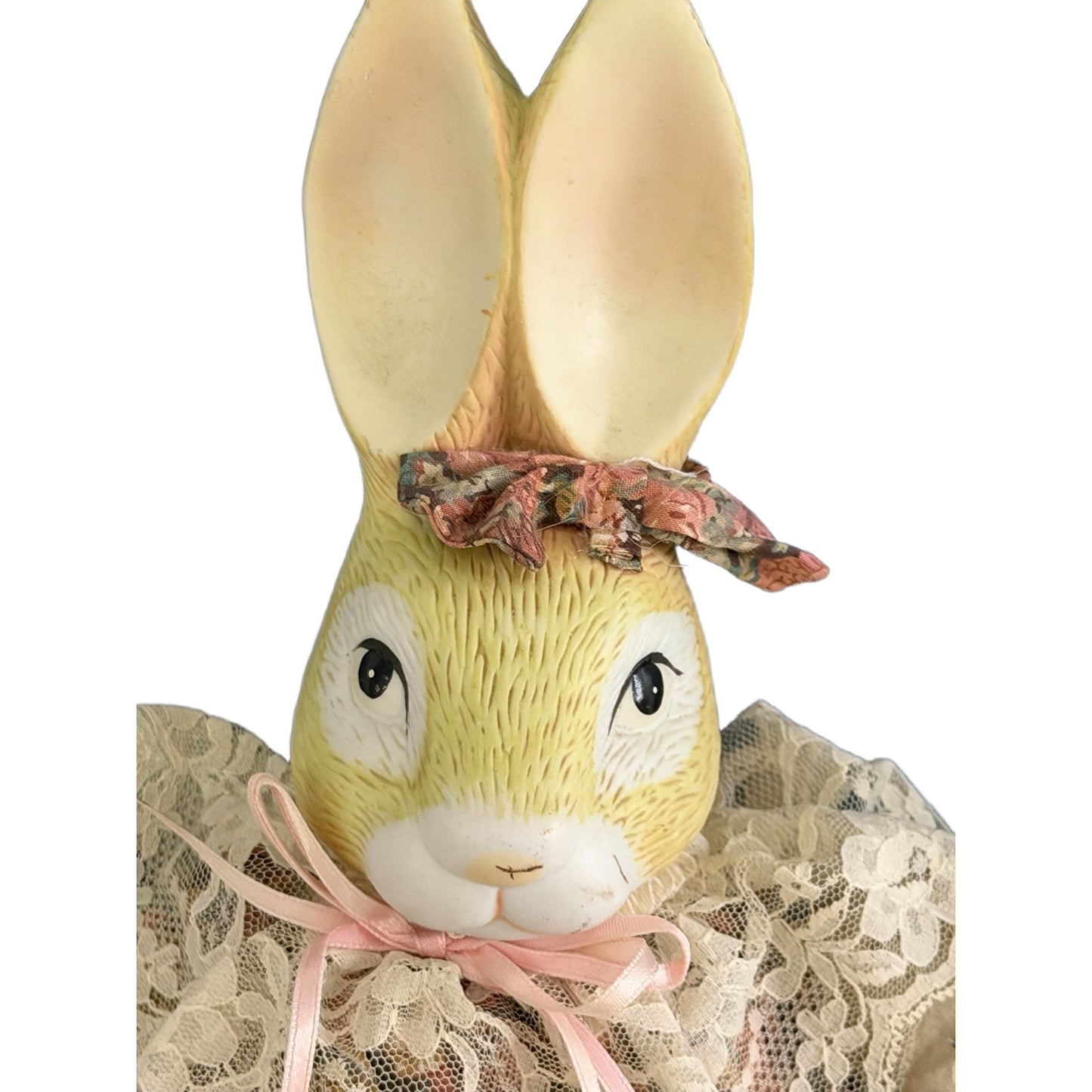 House of Lloyd Wendy Wabbit Bunny Rabbit Plush Doll Lace Floral Victorian Easter Decor 1993