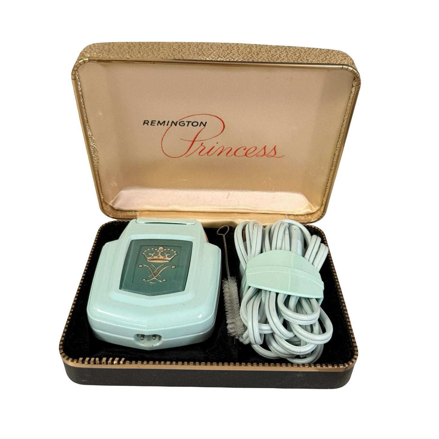 Vintage Remington Princess Electric Shaver Mint Green with Case Manual Tested Working