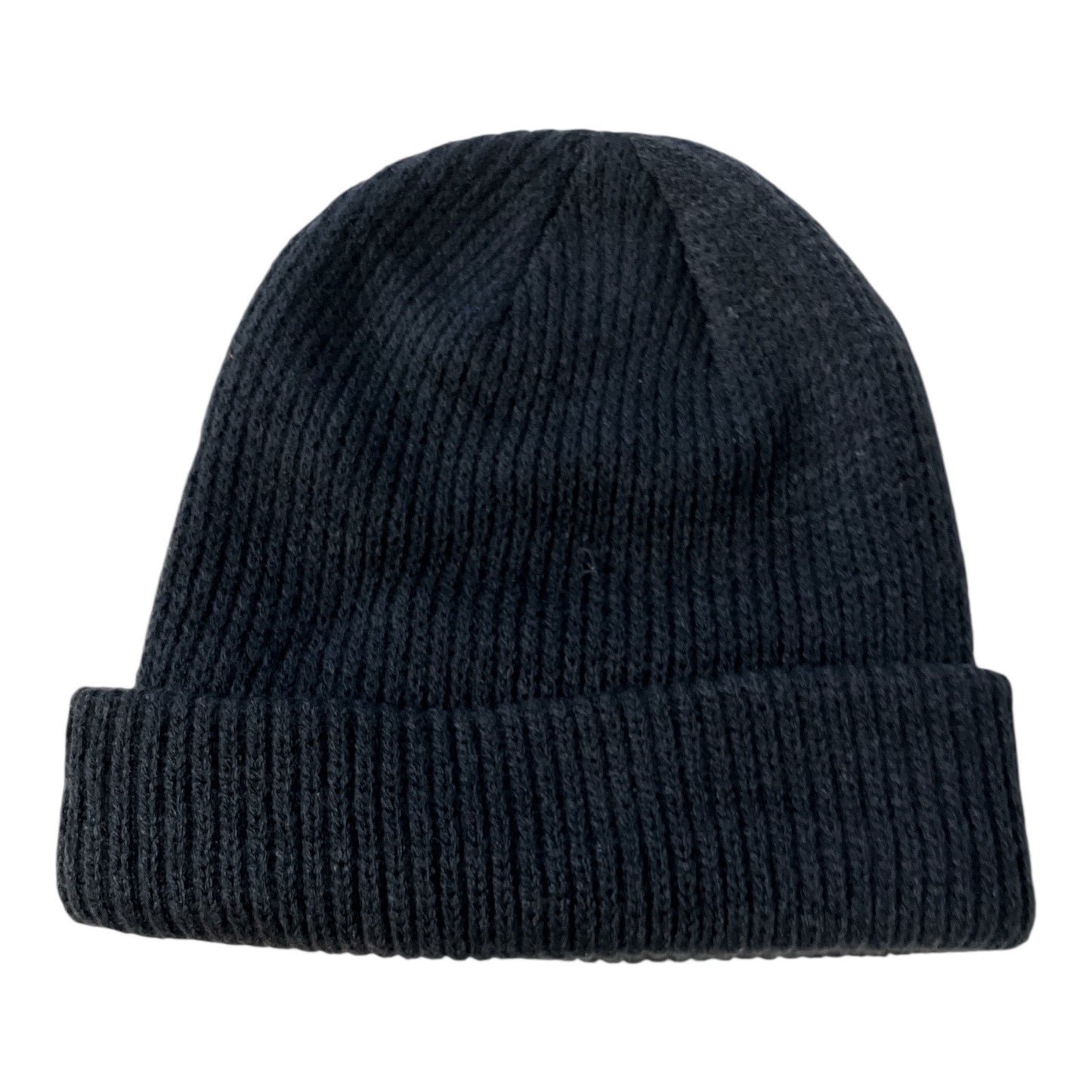 The North Face Blue Gray Knit Beanie Hat Unisex One Size Ribbed Cuff Custom T Embroidery