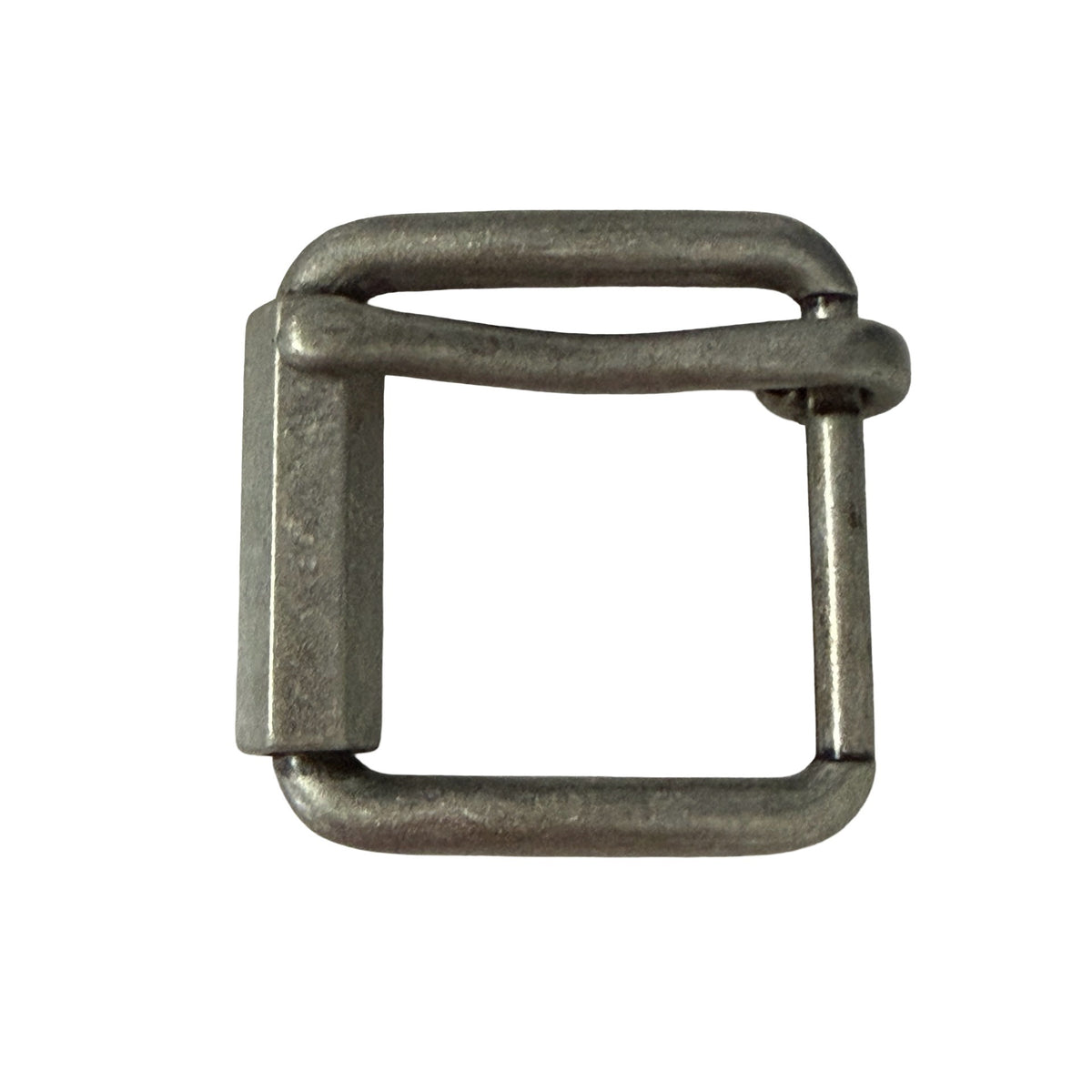 Vintage Metal Roller Buckle Stamped 9519 Gray Square Belt Hardware 2 Inch