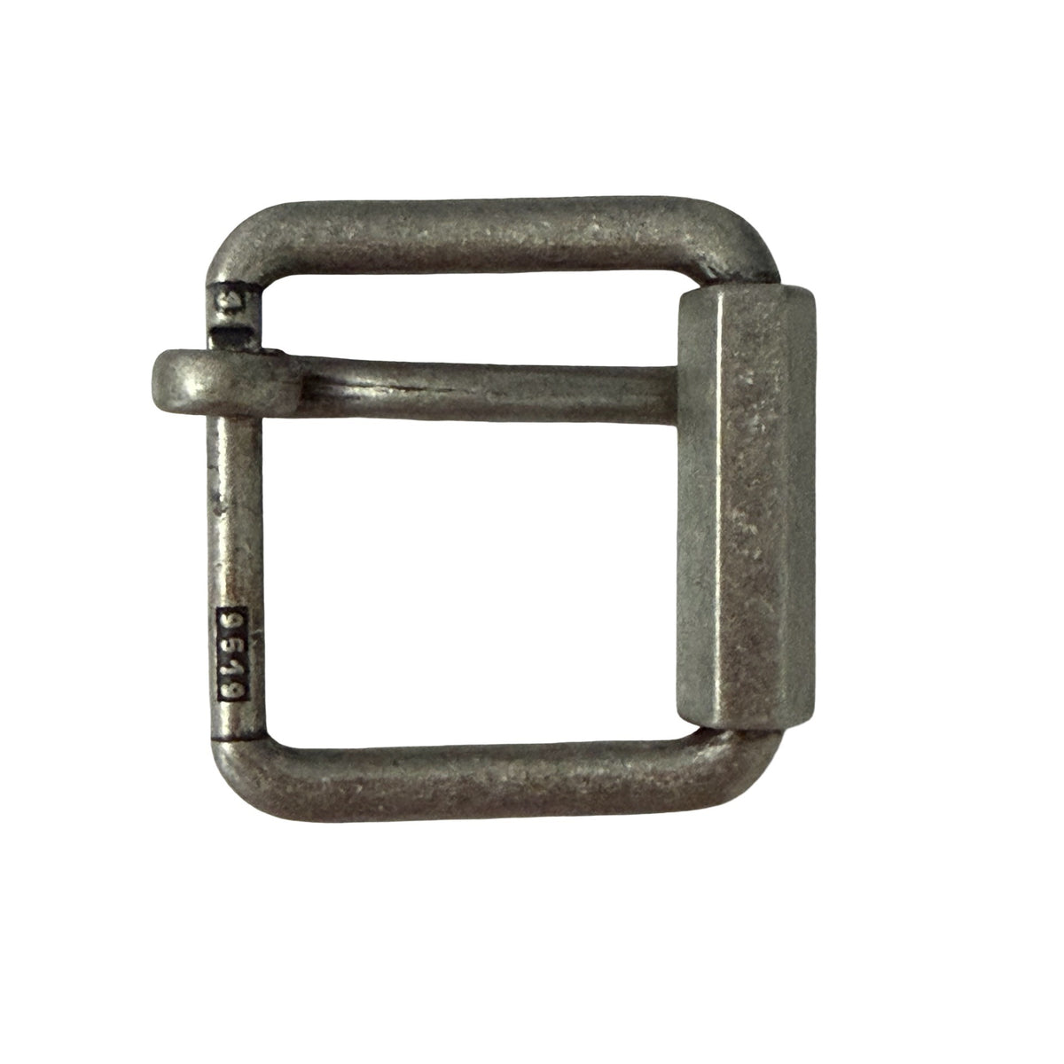 Vintage Metal Roller Buckle Stamped 9519 Gray Square Belt Hardware 2 Inch