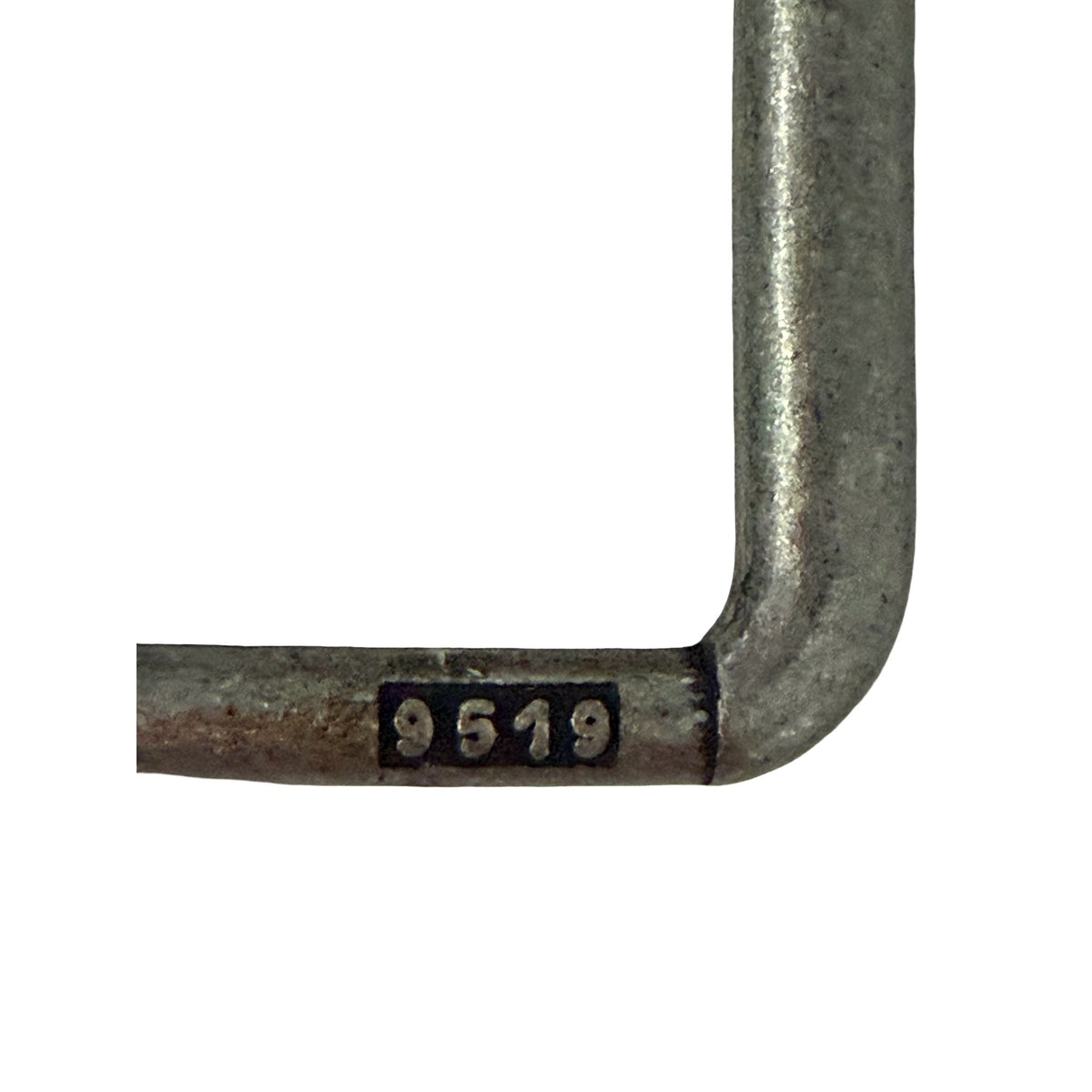 Vintage Metal Roller Buckle Stamped 9519 Gray Square Belt Hardware 2 Inch