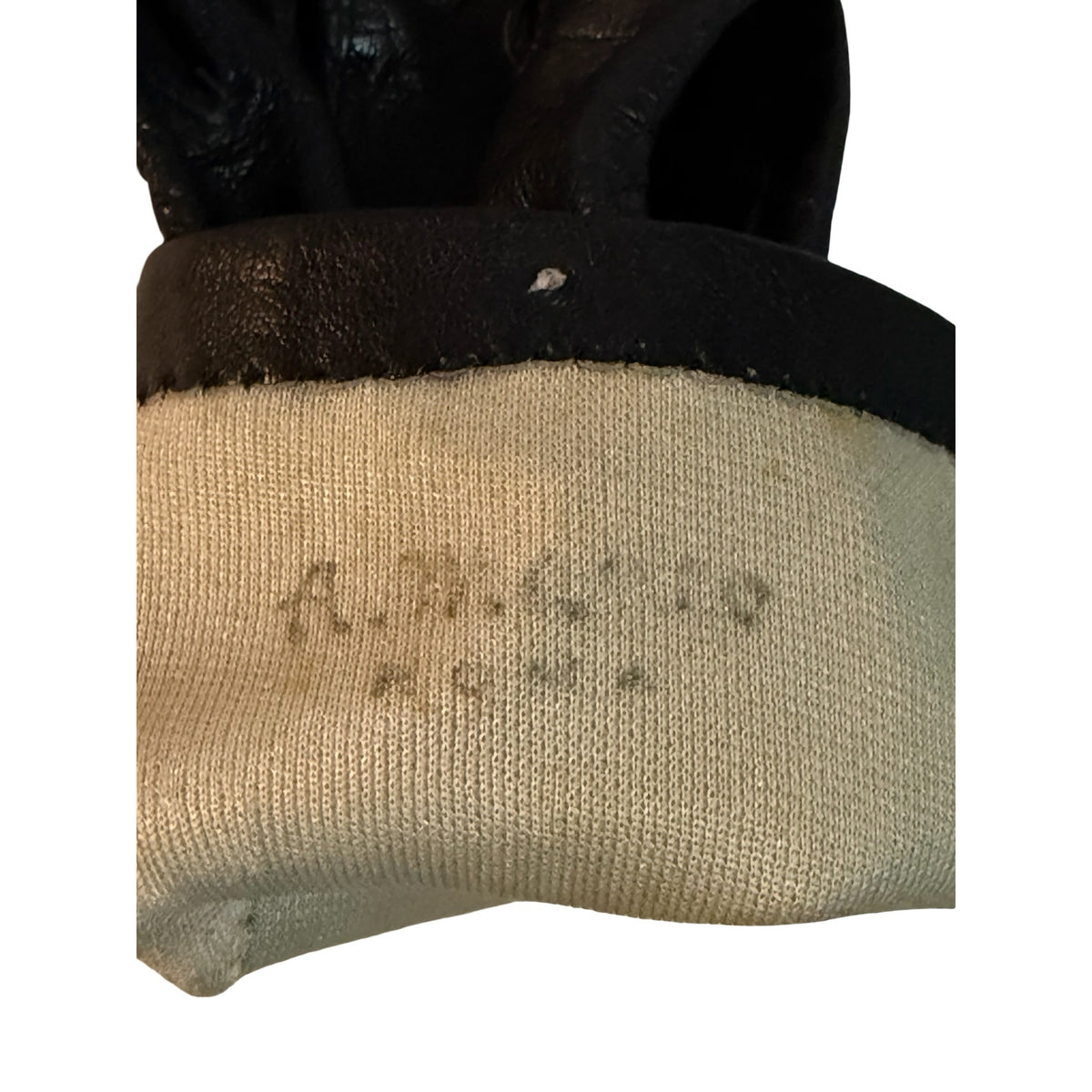 Vintage Black Leather Lined Dress Gloves Mid Century Women's 8 Inch Size B