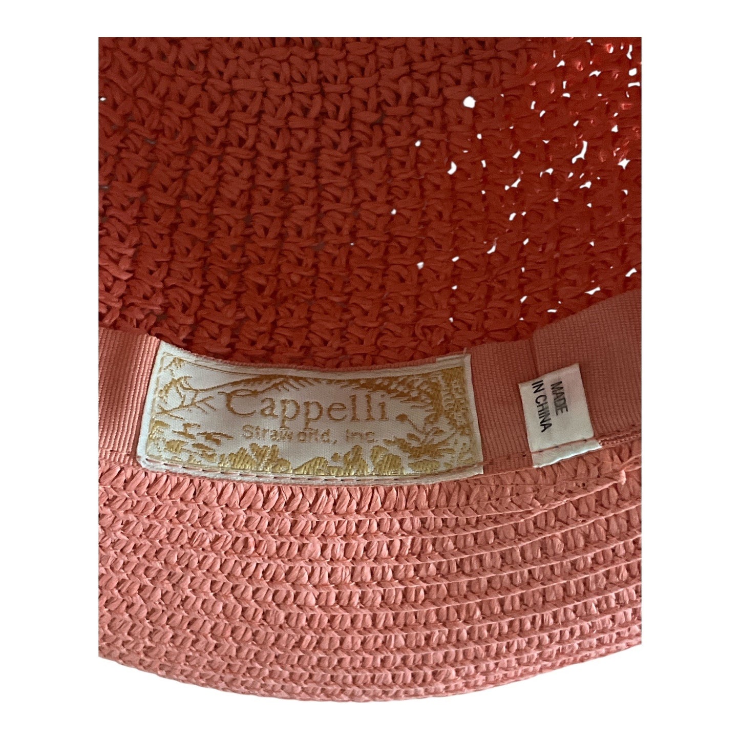 Cappelli Straworld Woven Sun Hat – Coral Pink – Wide Brim – 12”