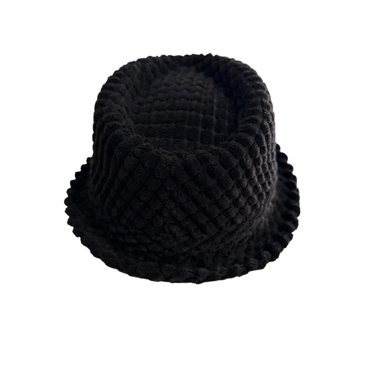Peter Grimm Black Textured Fedora Hat Size L/XL Polyester Casual Fashion Hat