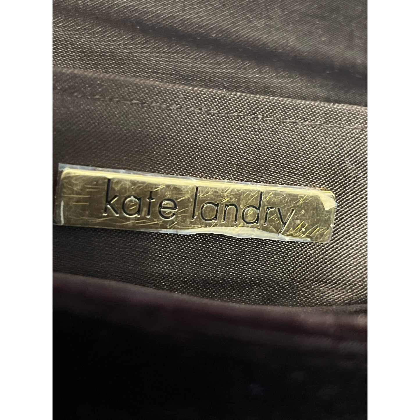 Vintage Kate Landry Dark Brown Velvet Evening Bag Gold Trim Rhinestone Bow