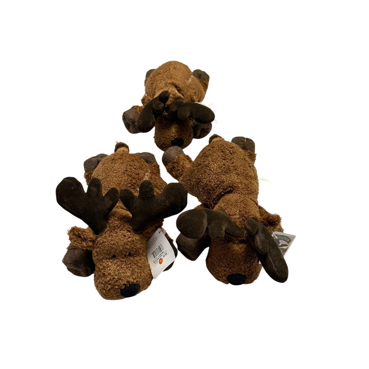 Field & Stream Moose Plush Stuffed Animals Brown Beanie Lot of 3 Tags