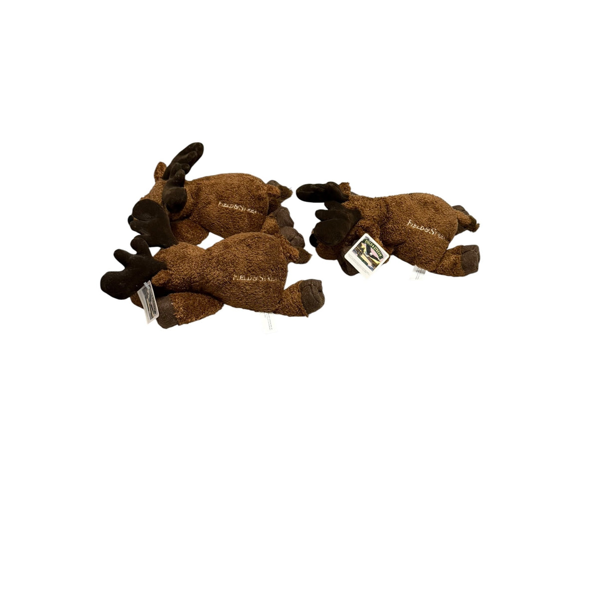 Field & Stream Moose Plush Stuffed Animals Brown Beanie Lot of 3 Tags