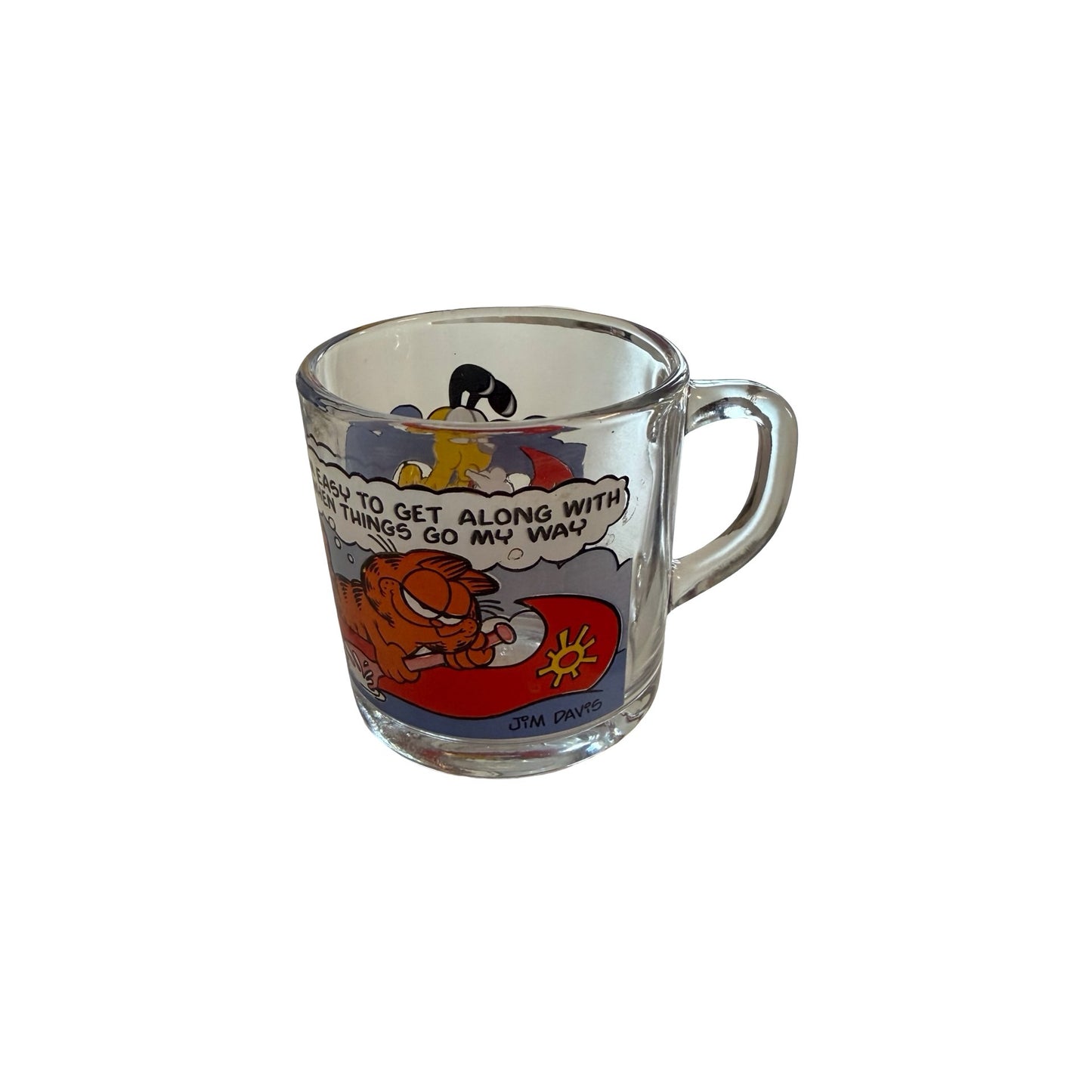 Vintage 1978 Garfield Odie Jim Davis McDonald's Glass Coffee Mug United Feature Syndicate