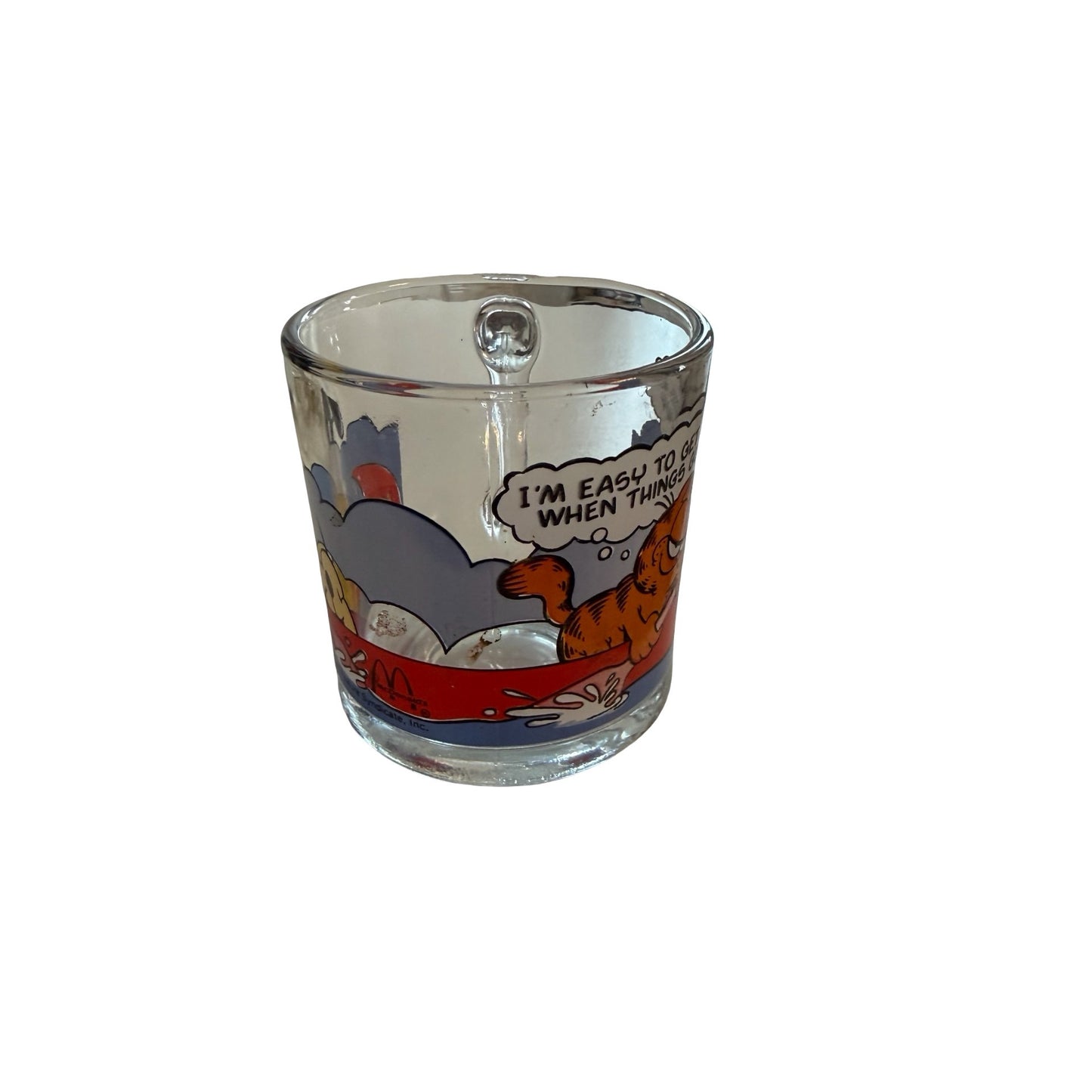 Vintage 1978 Garfield Odie Jim Davis McDonald's Glass Coffee Mug United Feature Syndicate