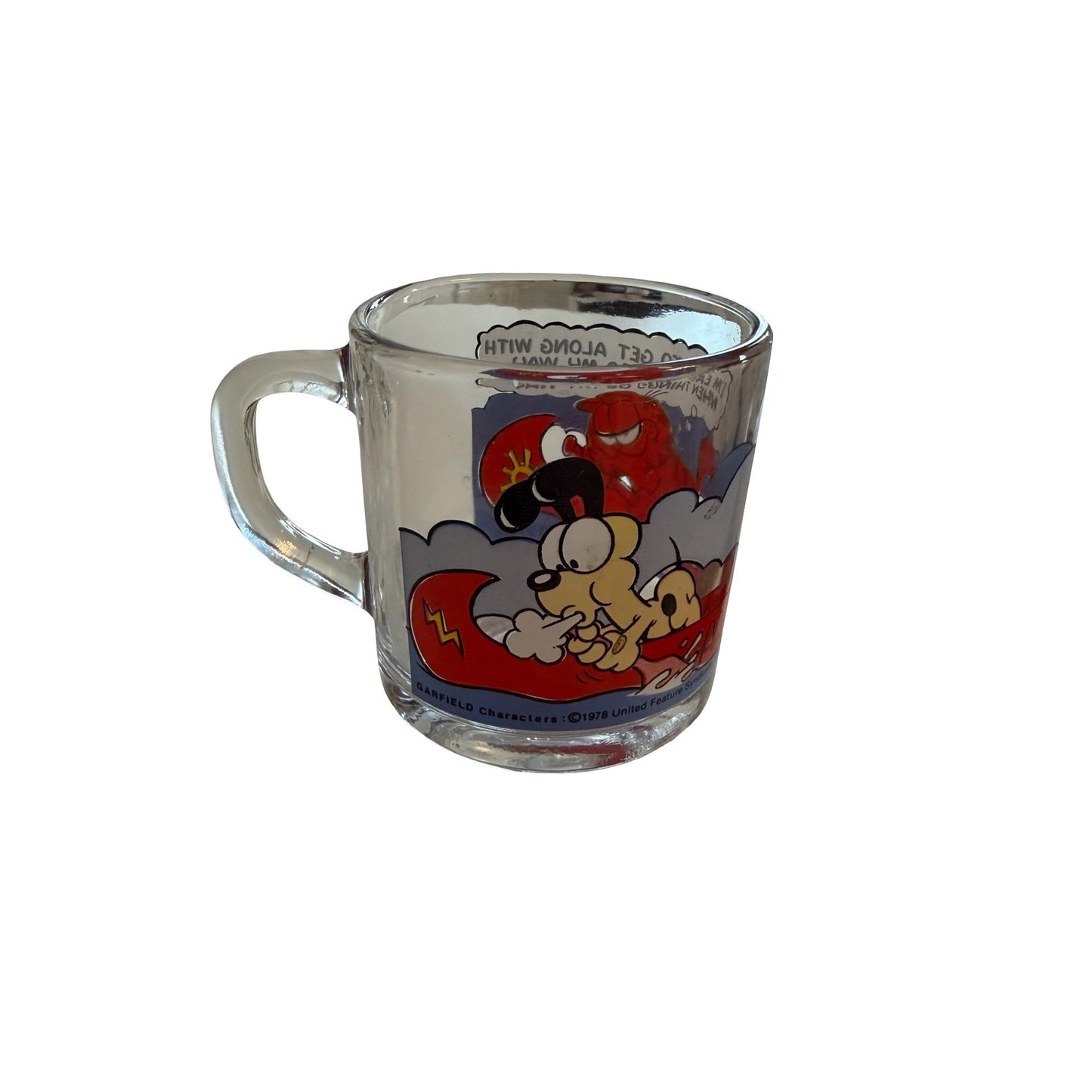 Vintage 1978 Garfield Odie Jim Davis McDonald's Glass Coffee Mug United Feature Syndicate