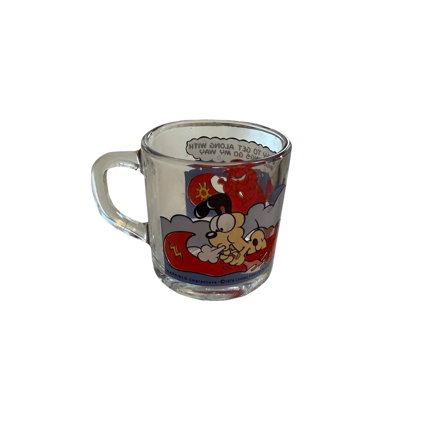 Vintage 1978 Garfield Odie Jim Davis McDonald's Glass Coffee Mug United Feature Syndicate