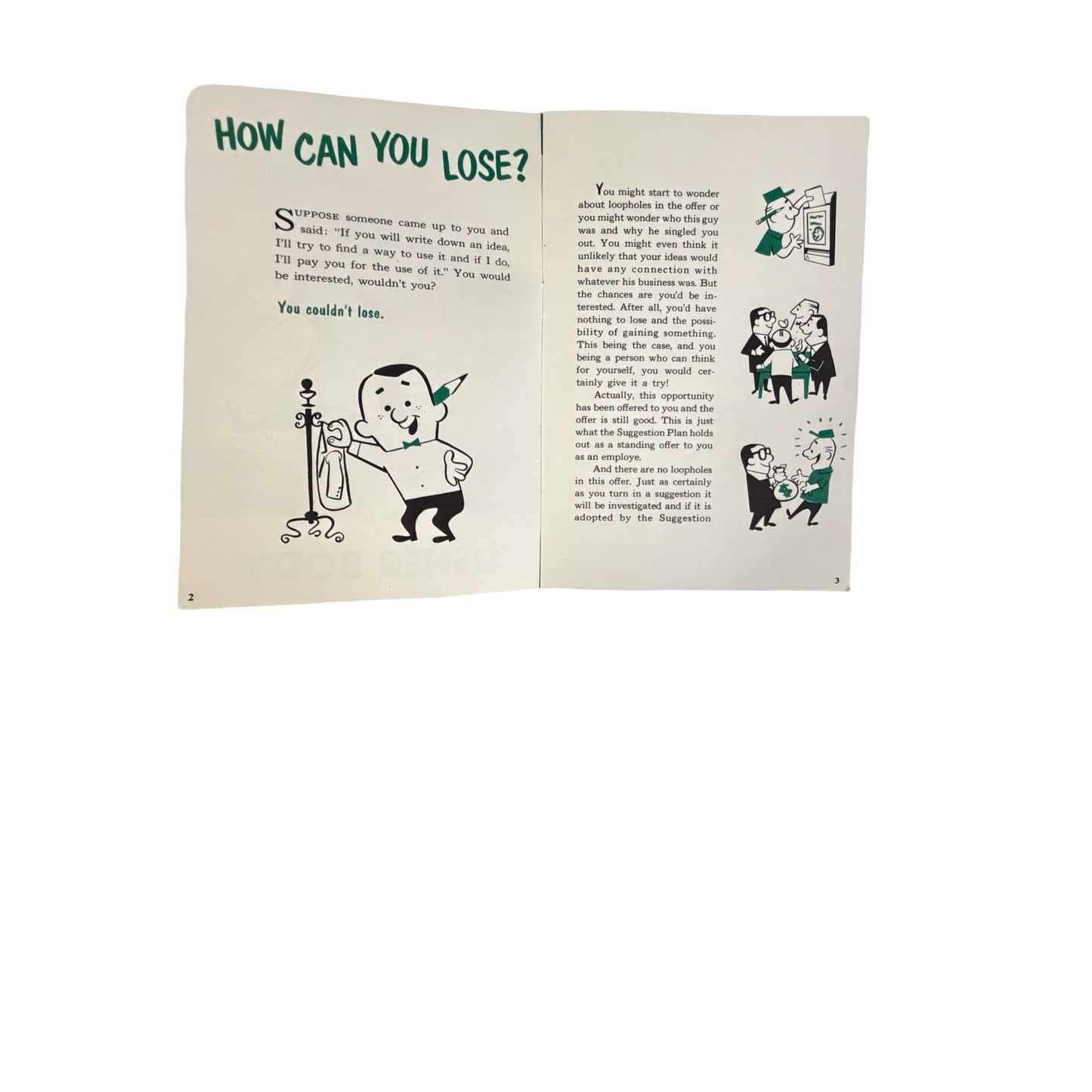 Vintage 1950s Fisher Body General Motors How Can You Lose Employee Suggestion Plan Booklet GM Automotive Ephemera