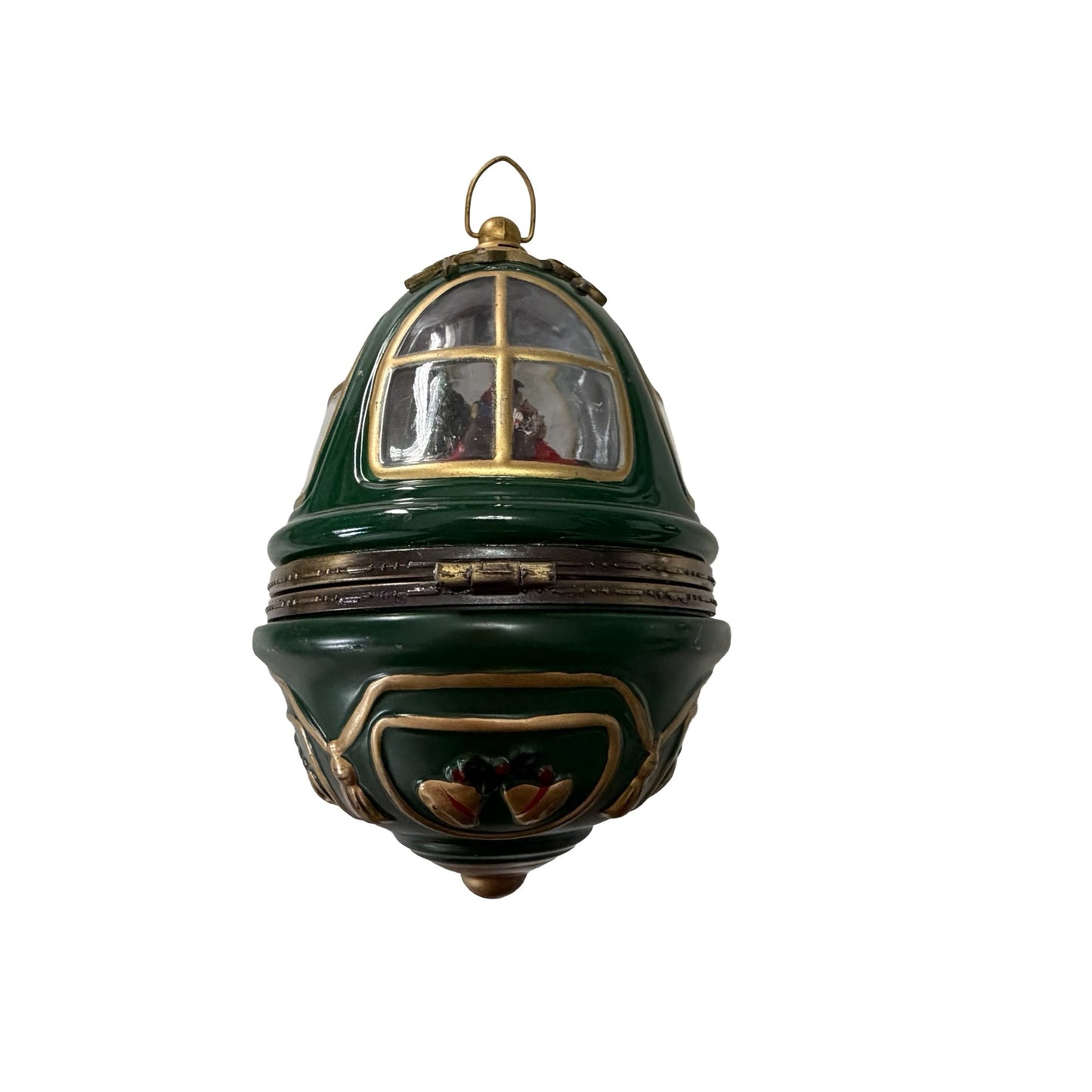 Vintage Mr. Christmas Animated Musical Santa Heirloom Egg Ornament Rotating Lighted