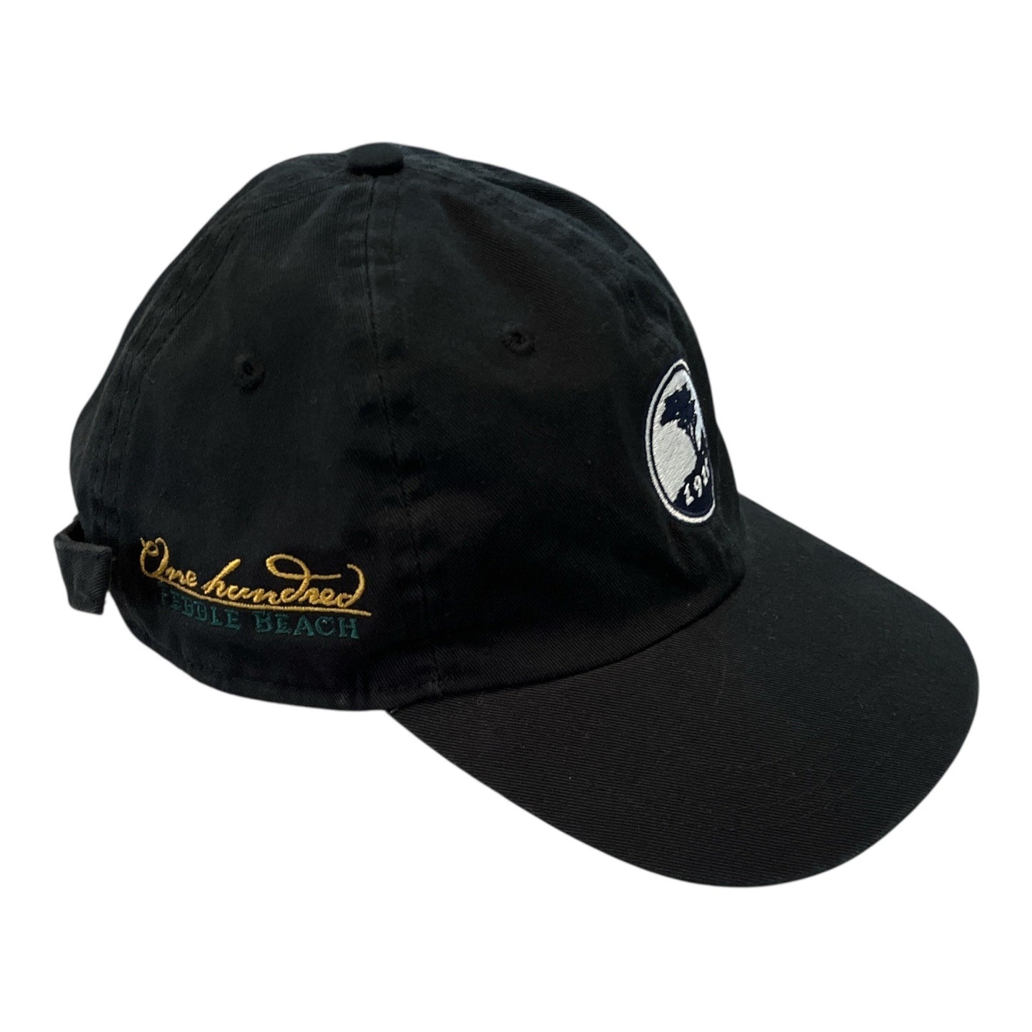 Pebble Beach 1919 One Hundred Years Golf Hat – Black Adjustable Cap by AHEAD – Centennial Edition