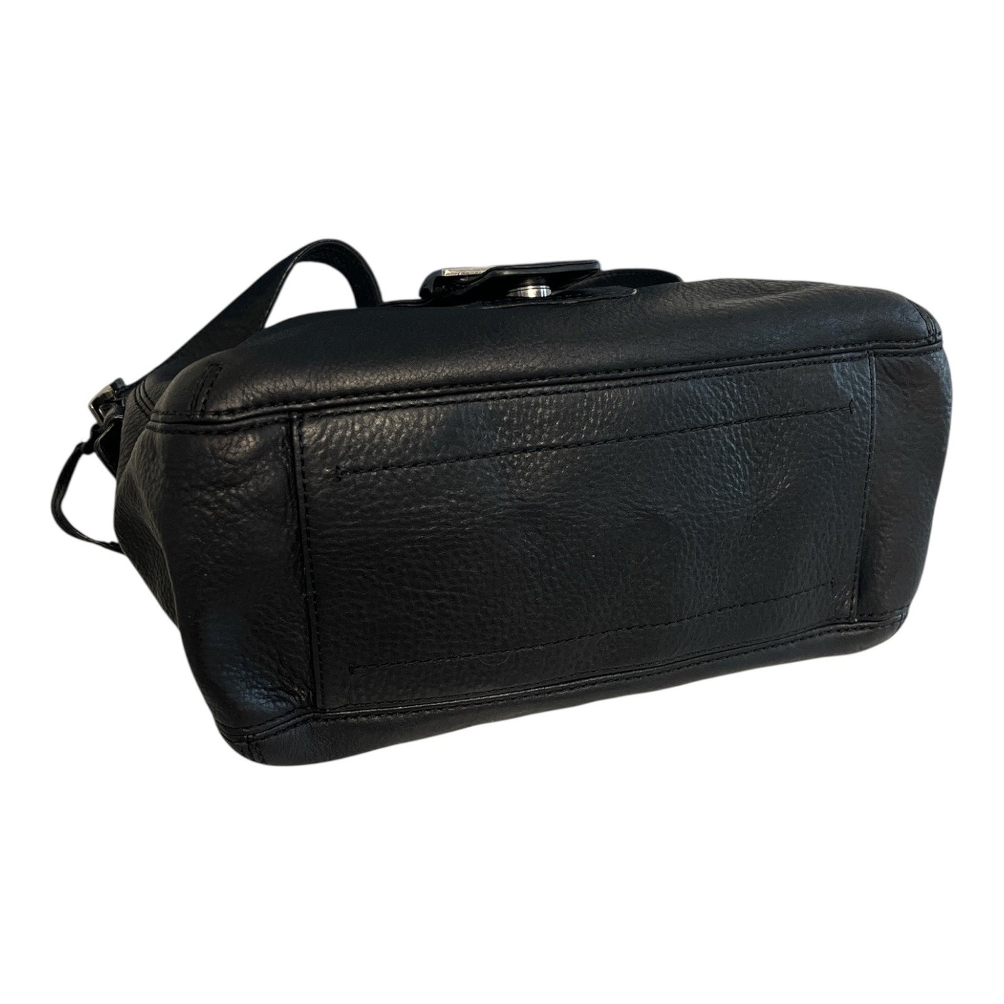 Banana Republic Black Leather Shoulder Bag – Buckle Flap Style – 2010s