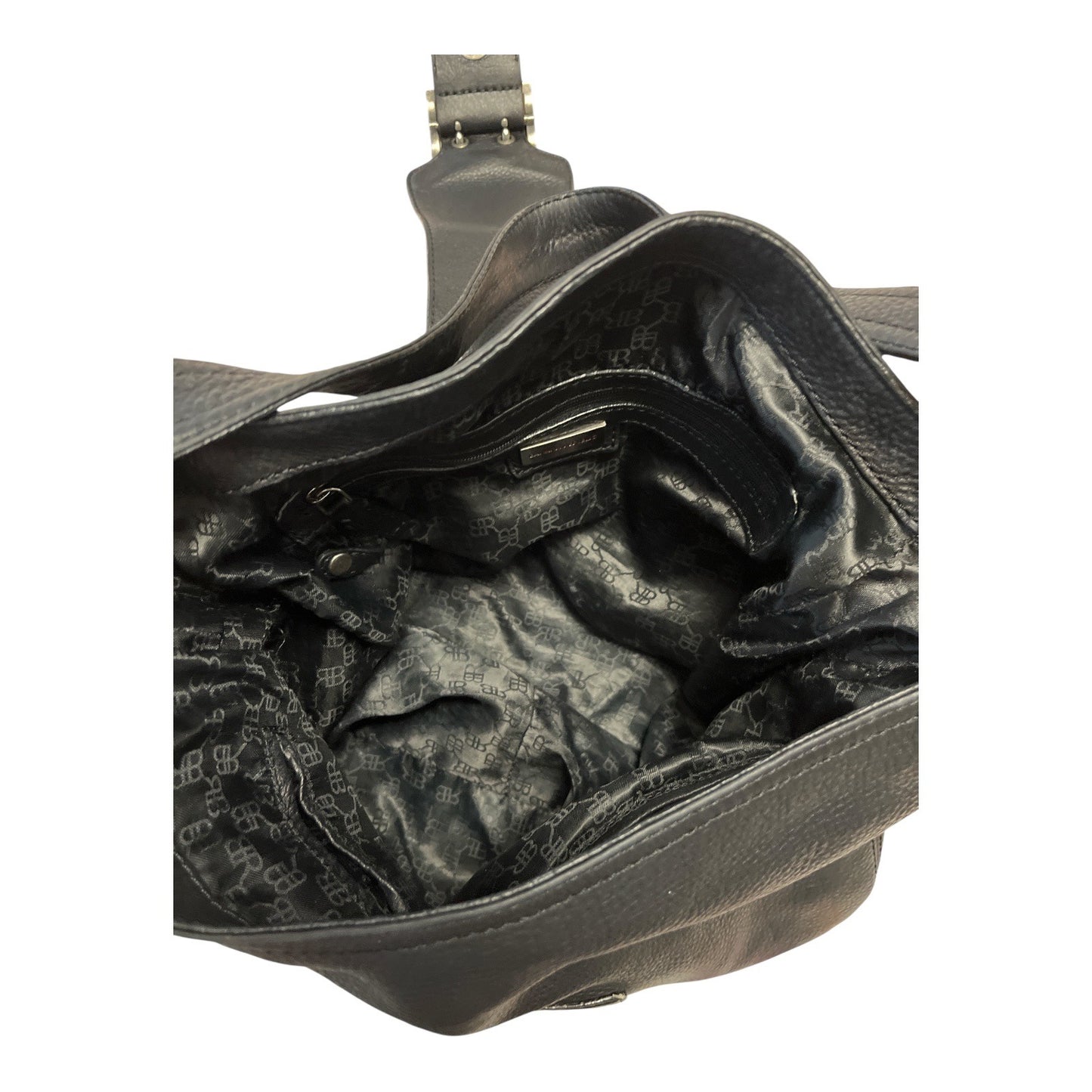 Banana Republic Black Leather Shoulder Bag – Buckle Flap Style – 2010s