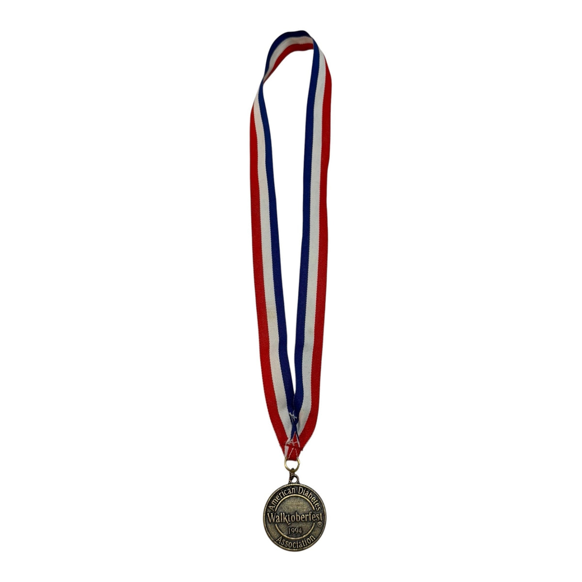 1994 American Diabetes Association Walktoberfest Medal Red White Blue Ribbon
