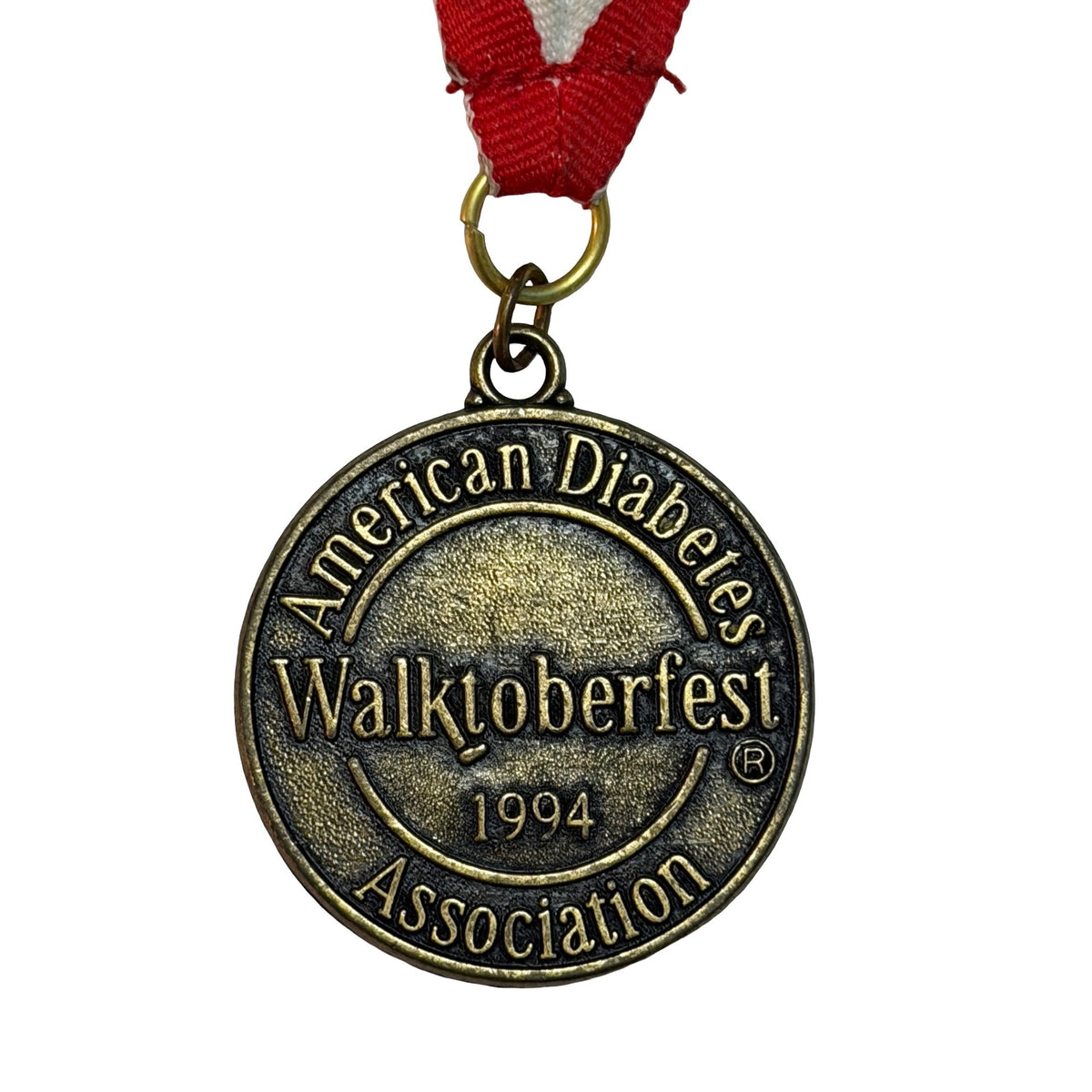 1994 American Diabetes Association Walktoberfest Medal Red White Blue Ribbon