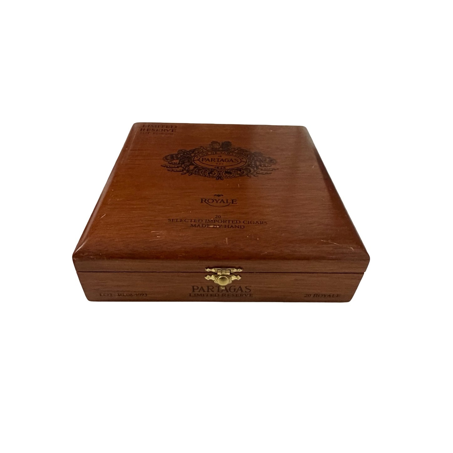 Vintage Partagas Limited Reserve Royale Cigar Box Wooden Humidor Presentation Box w/ Certificate