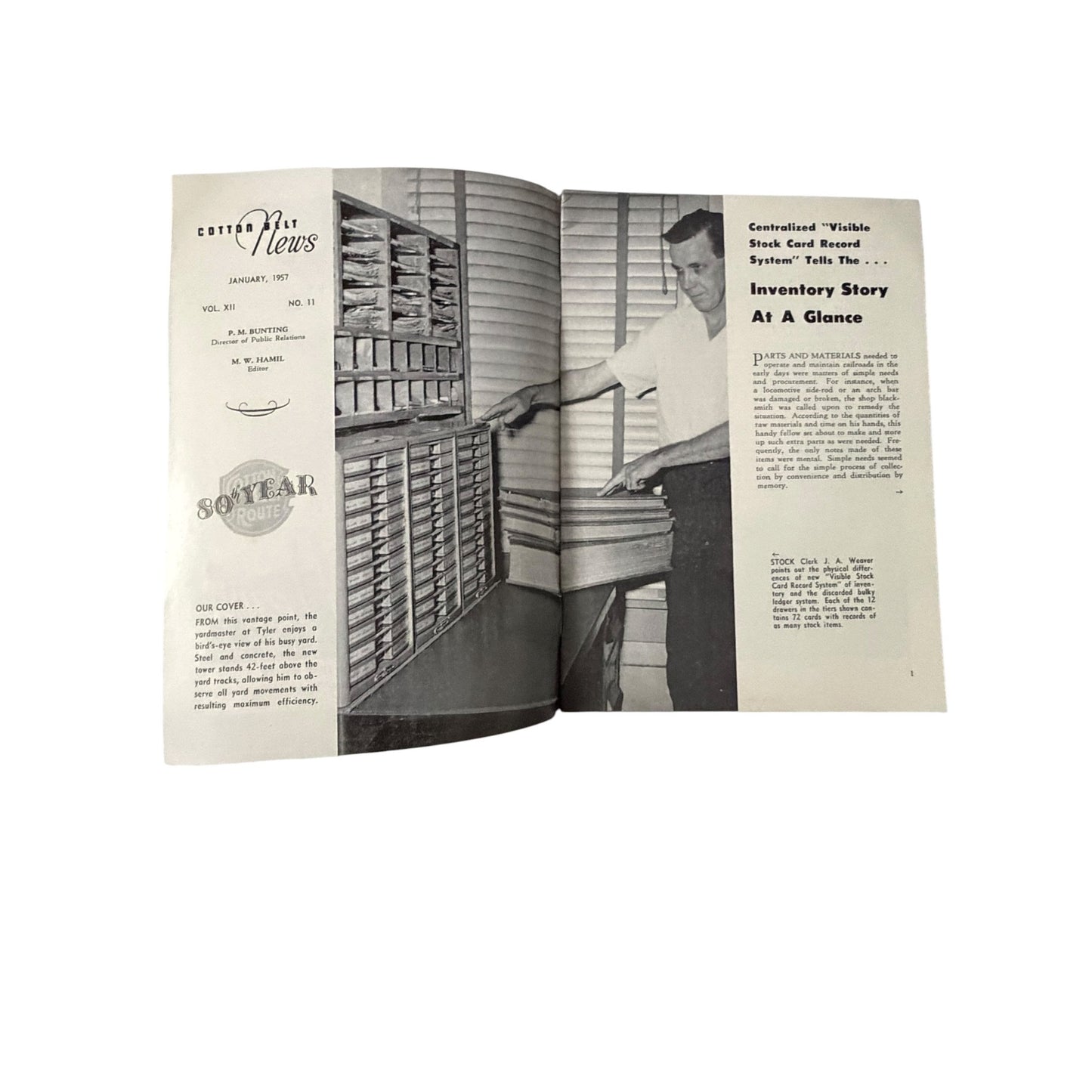 Vintage 1957 Cotton Belt News Railroad Magazine January Employee Publication Railfan Railroadiana