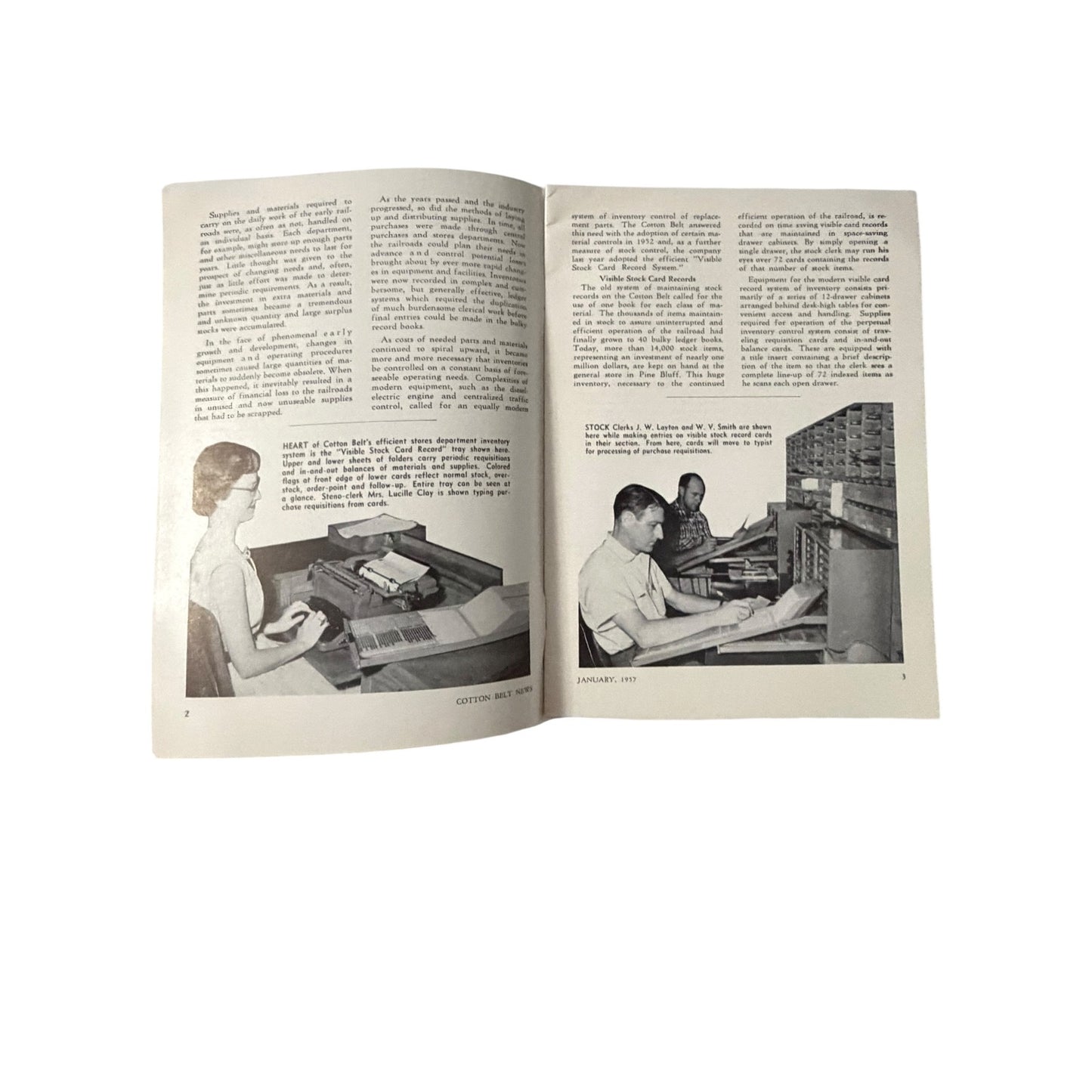 Vintage 1957 Cotton Belt News Railroad Magazine January Employee Publication Railfan Railroadiana
