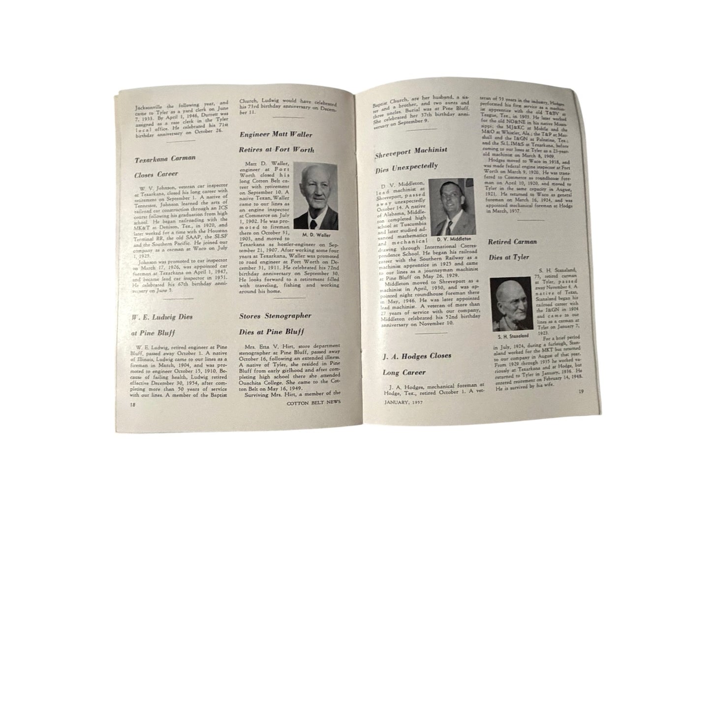 Vintage 1957 Cotton Belt News Railroad Magazine January Employee Publication Railfan Railroadiana