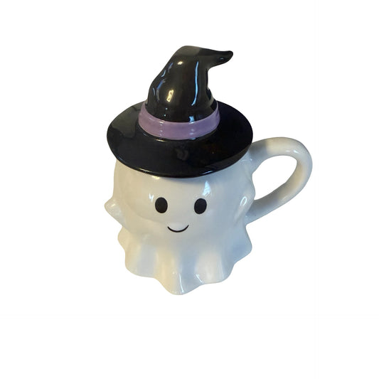 Hyde and EEK Boutique Ghost Mug with Witch Hat Lid Halloween Stoneware Target 2025