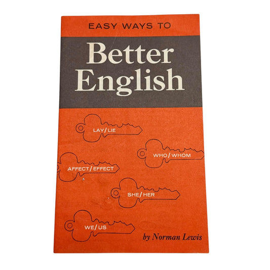 Norman Lewis Better English Easy Ways to Better English Vintage 1958 Grammar Booklet GM