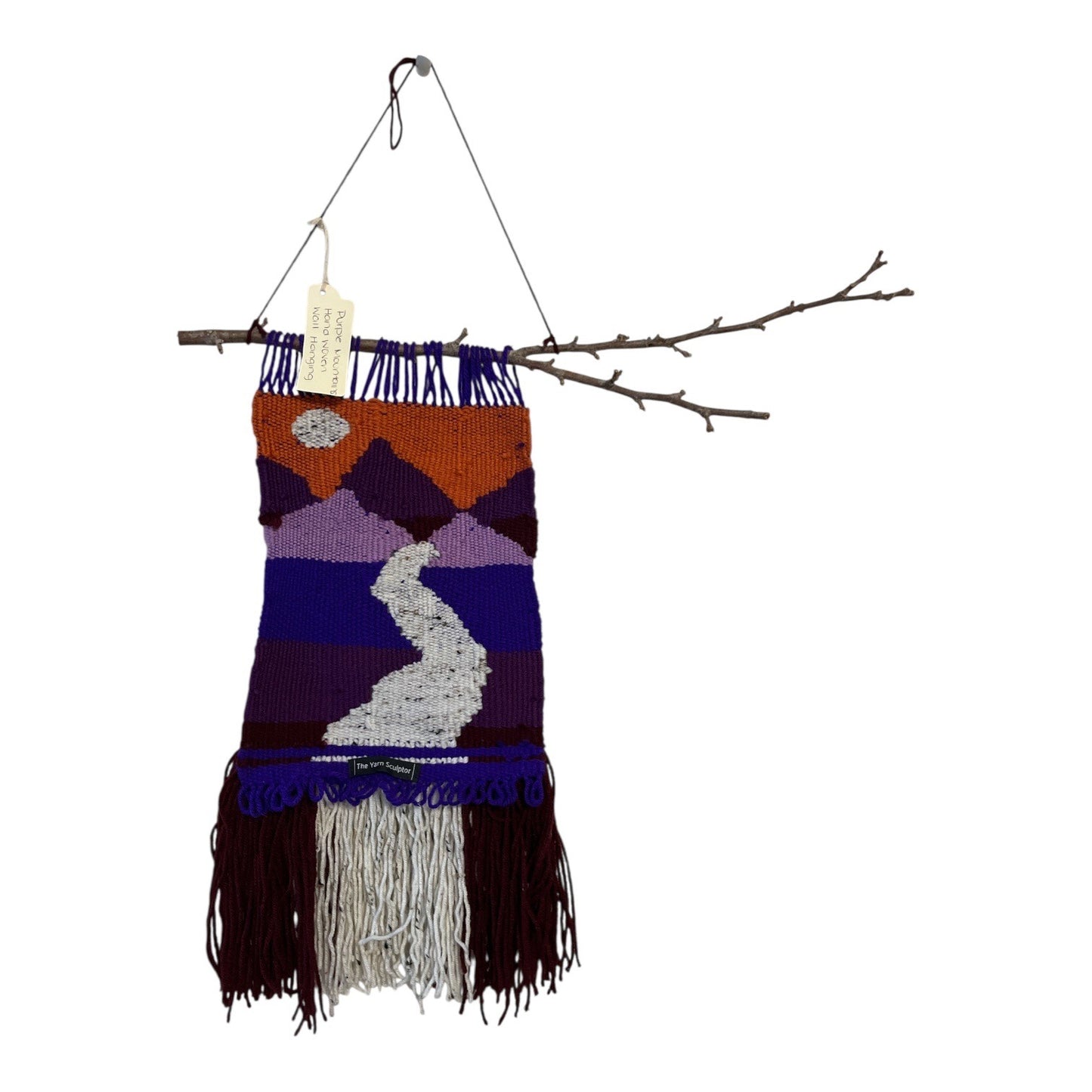 The Yarn Sculptor Woven Wall Hanging Mountain Landscape Fiber Art Textile 28x22