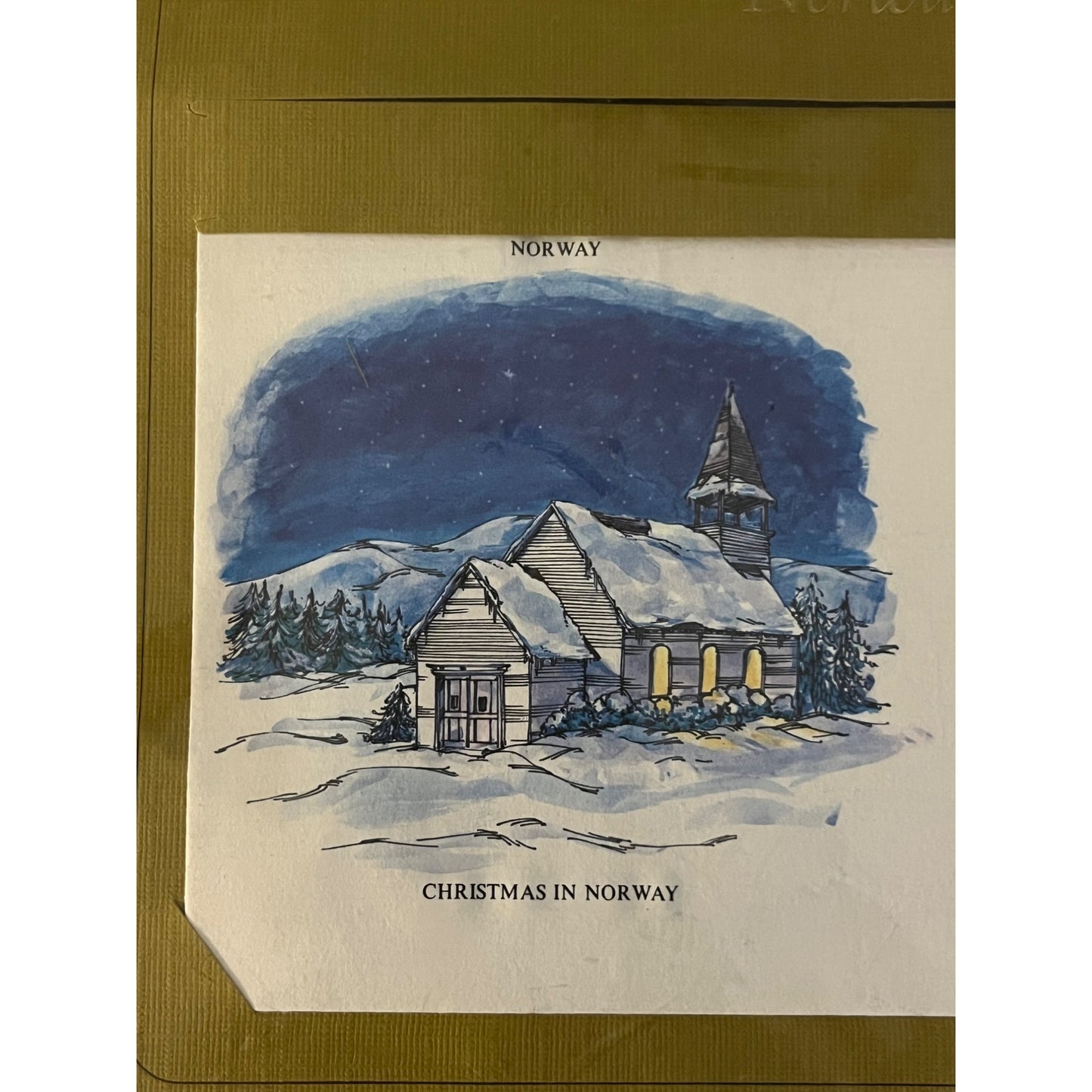 Vintage Christmas in Norway First Day Cover 1978 Oslo Stamp Holiday Cachet Sleeve