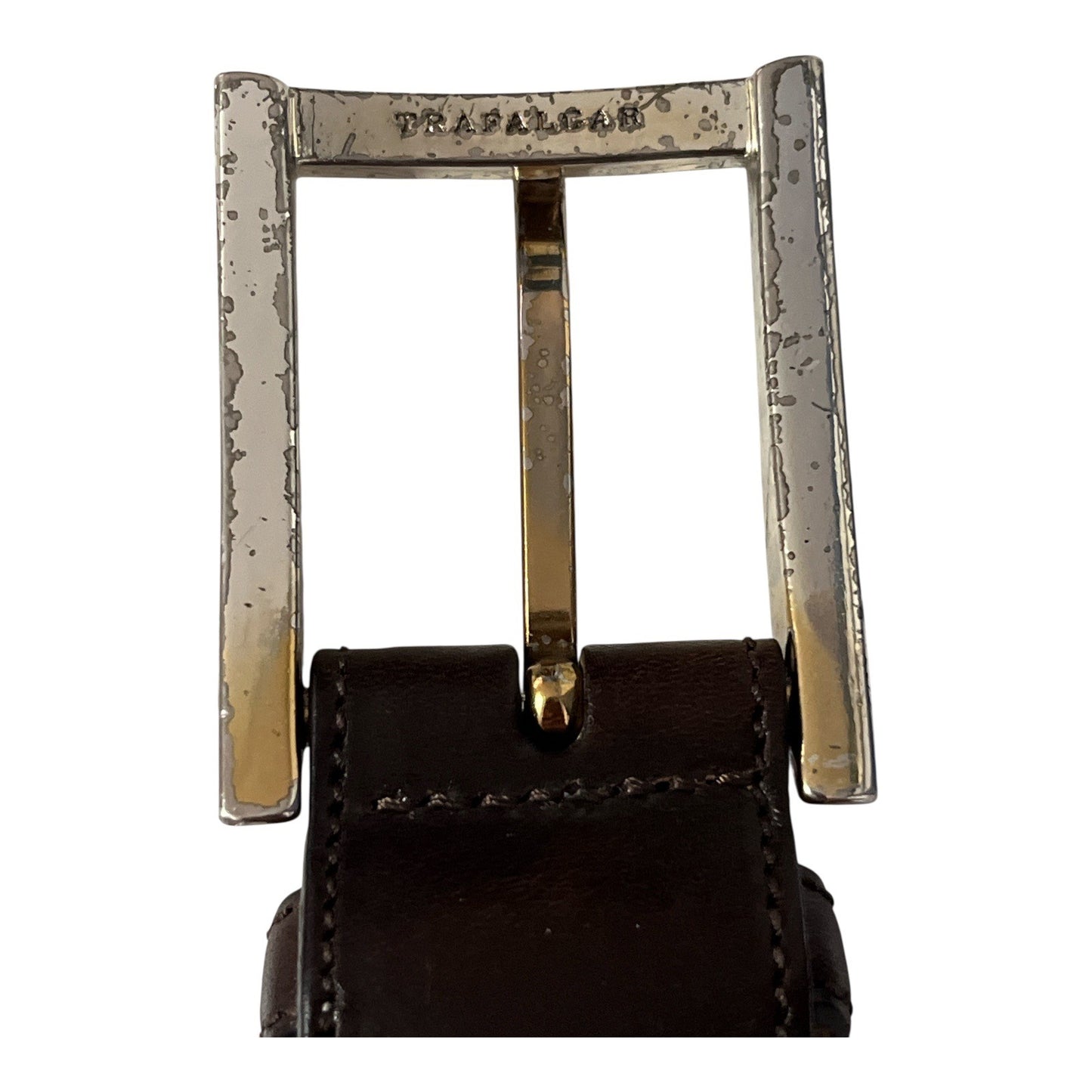 Early 2000s Trafalgar Men’s Size 38 Easton Cortina Leather Belt – Dark Brown – Hand Polished Made in USA