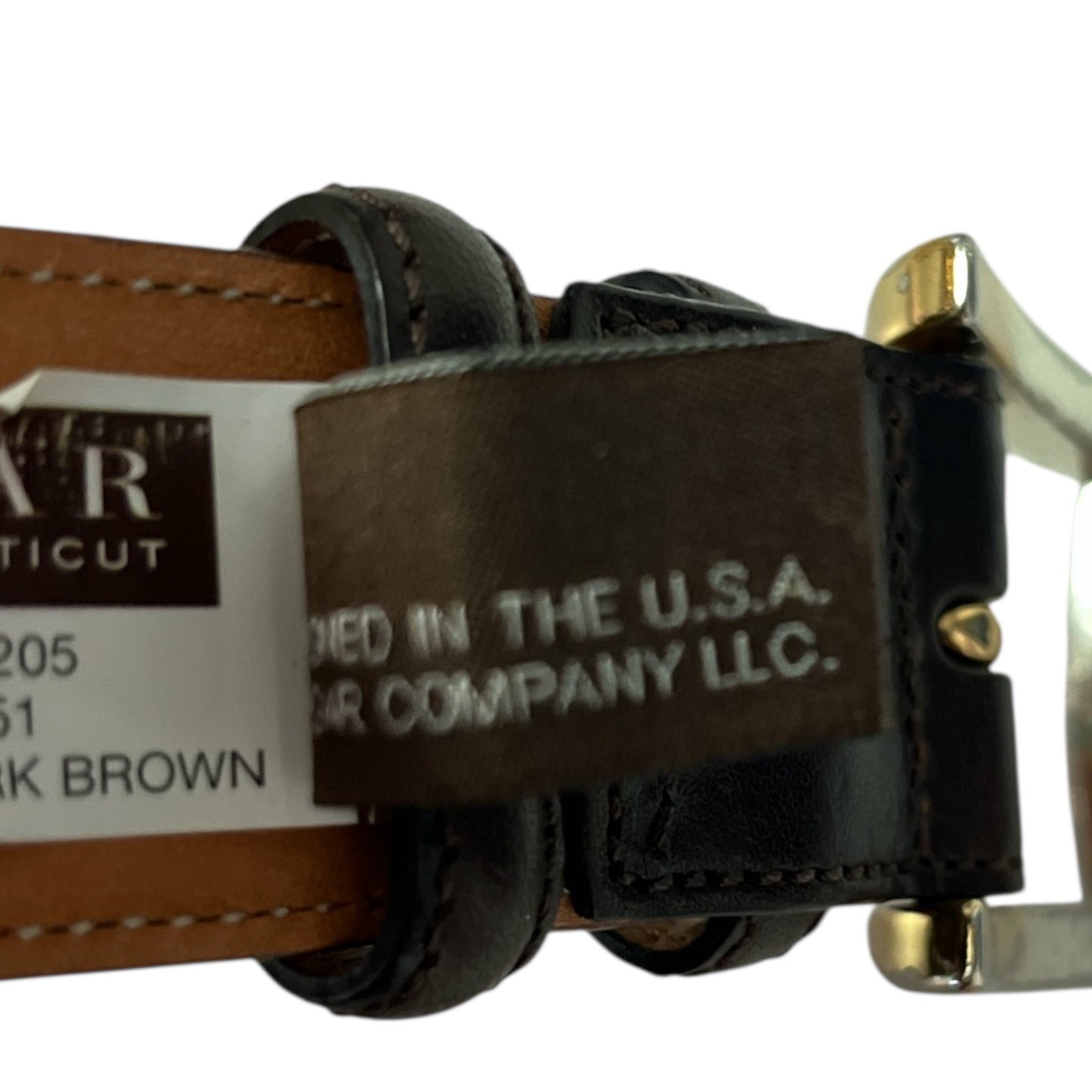 Early 2000s Trafalgar Men’s Size 38 Easton Cortina Leather Belt – Dark Brown – Hand Polished Made in USA