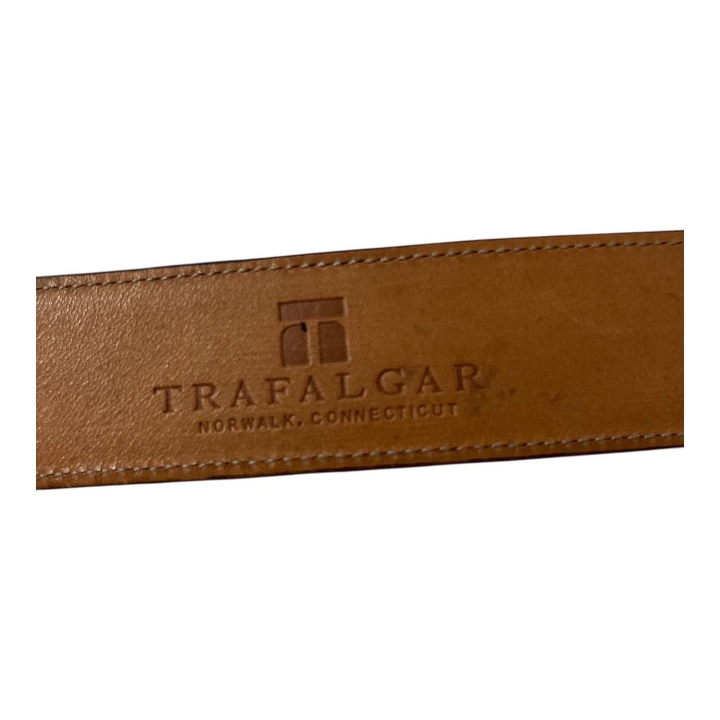 Early 2000s Trafalgar Men’s Size 38 Easton Cortina Leather Belt – Dark Brown – Hand Polished Made in USA