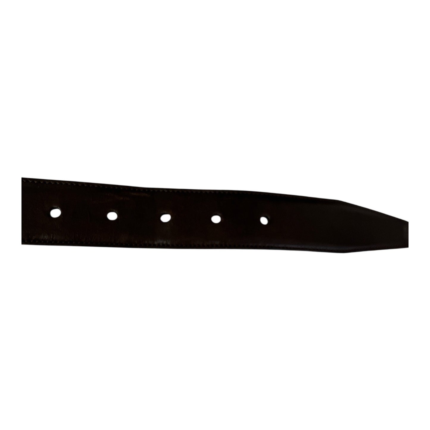 Early 2000s Trafalgar Men’s Size 38 Easton Cortina Leather Belt – Dark Brown – Hand Polished Made in USA