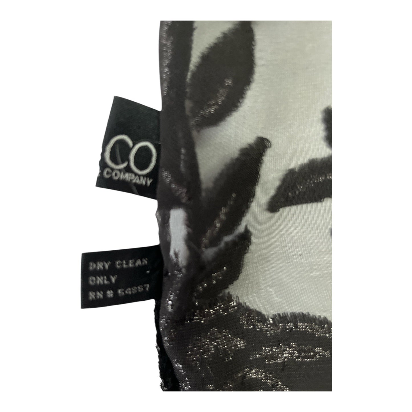 Vintage NY & Company Black Flocked Floral Scarf – Sheer Evening Wrap