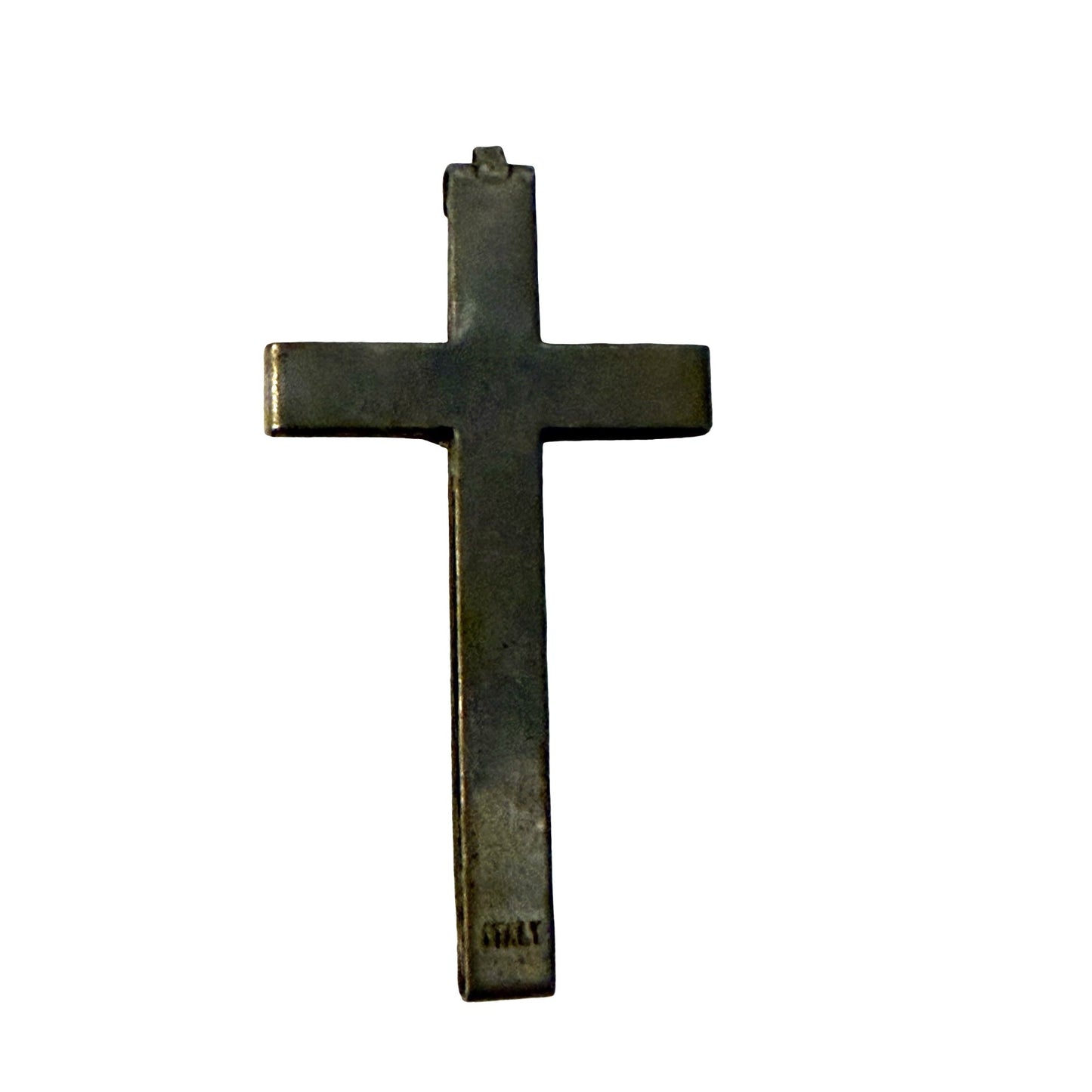 Vintage Italian Crucifix Cross Pendant Jesus INRI Religious Catholic Italy